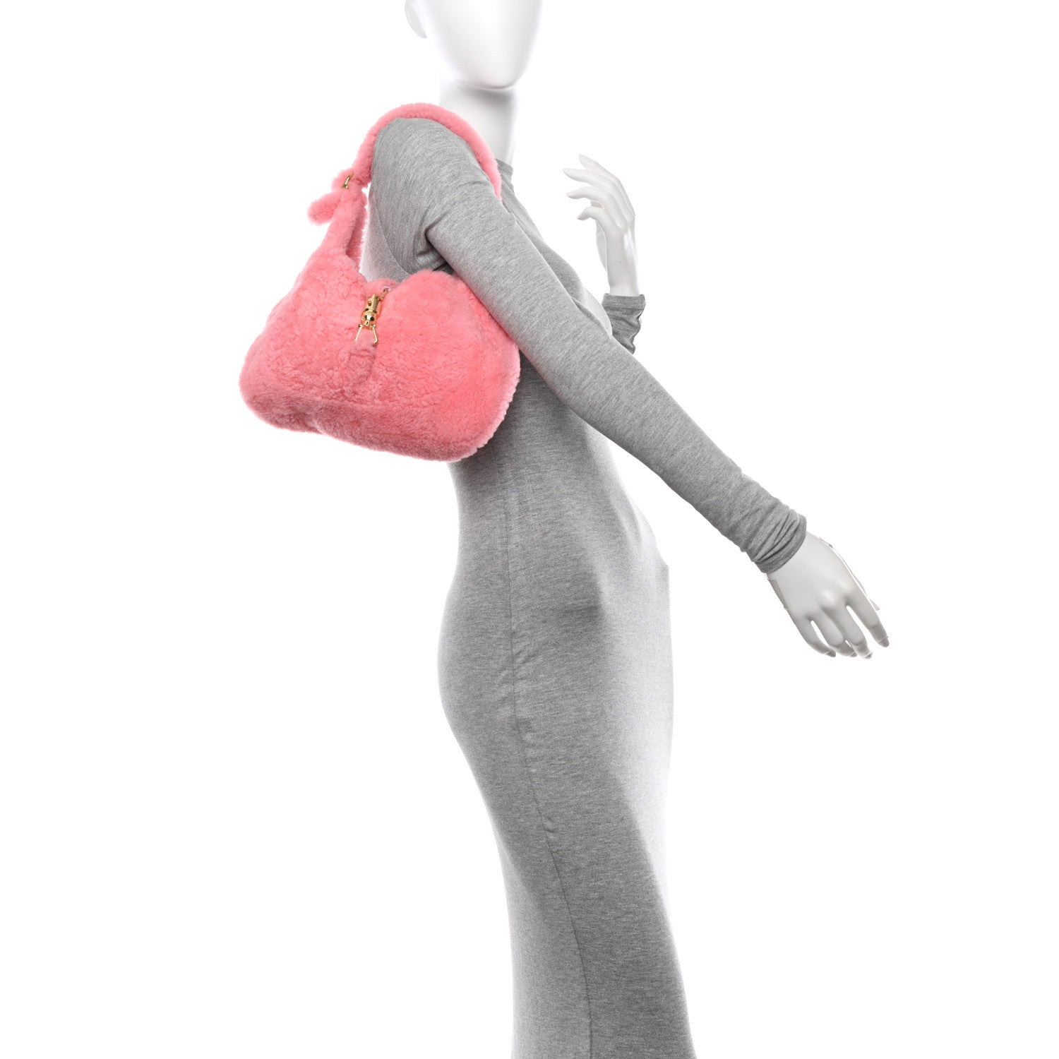 Gucci Shearling Small Jackie 1961 Shoulder Bag Lotus Pink 2 of 10