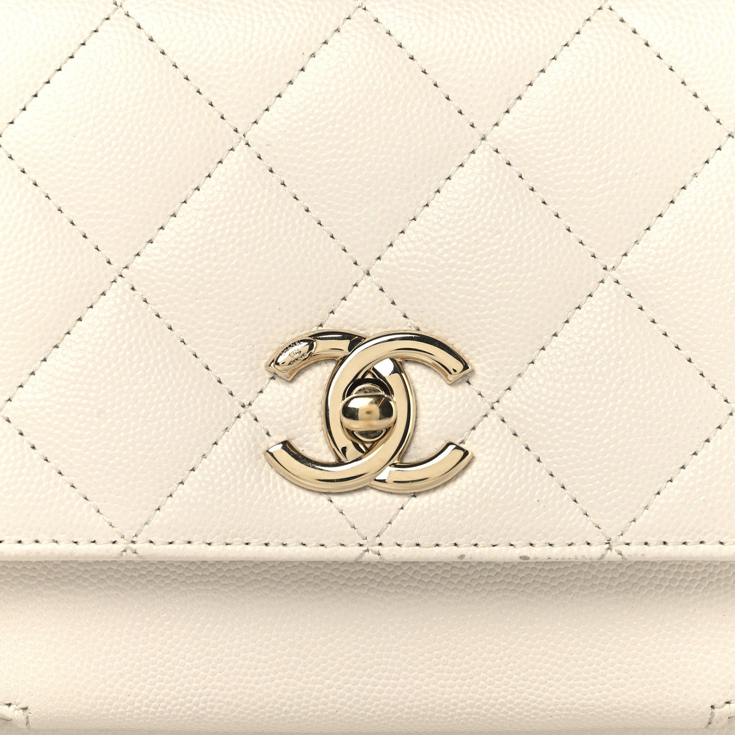 Caviar Quilted Small Business Affinity Flap White