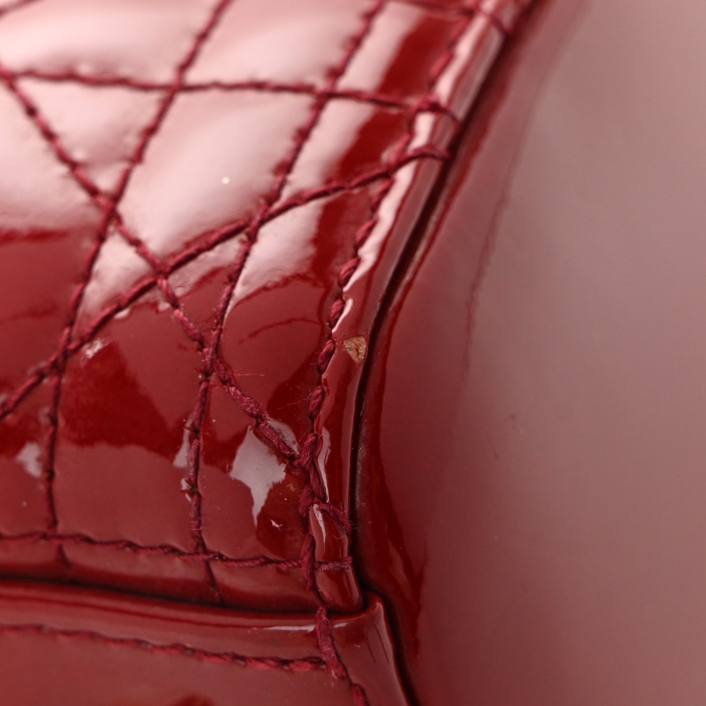 Patent Cannage Medium Lady Dior Red