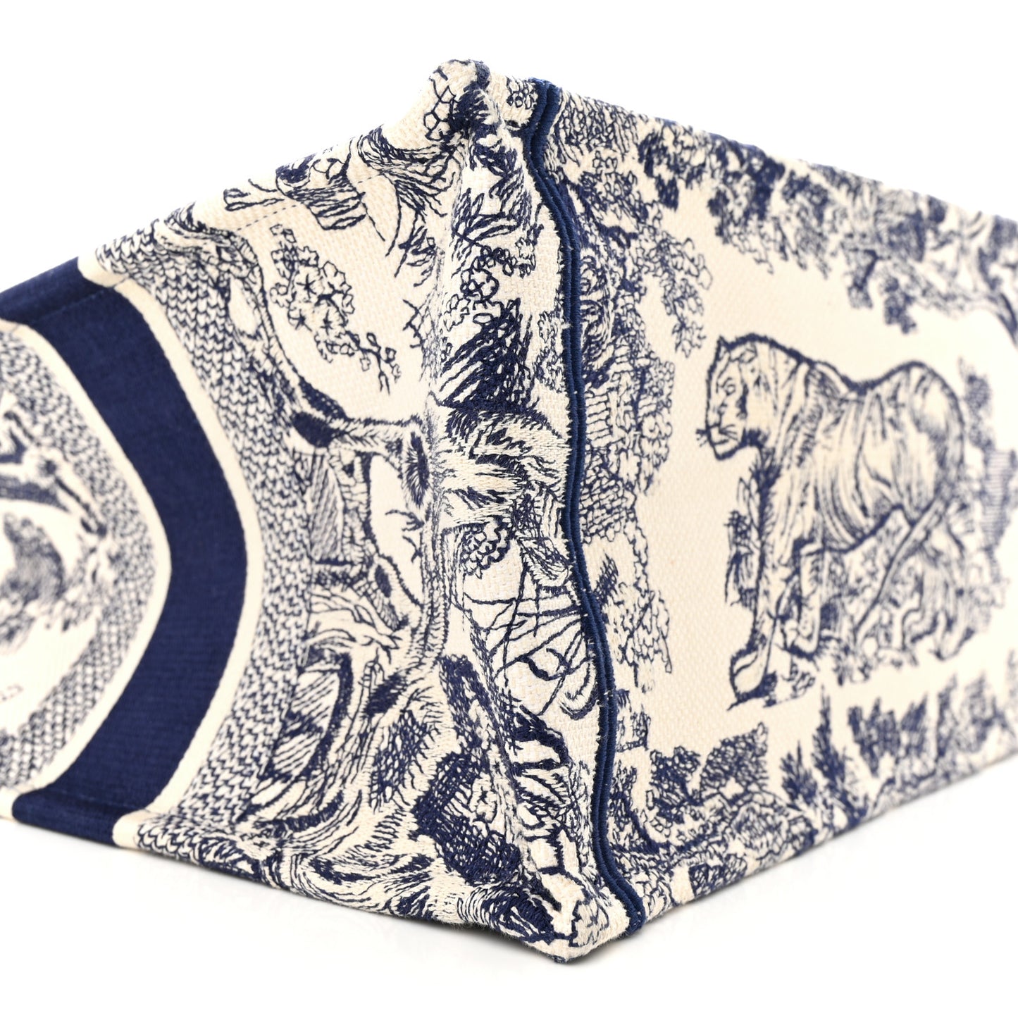 Canvas Embroidered Medium Dioriviera Toile De Jouy Book Tote Blue