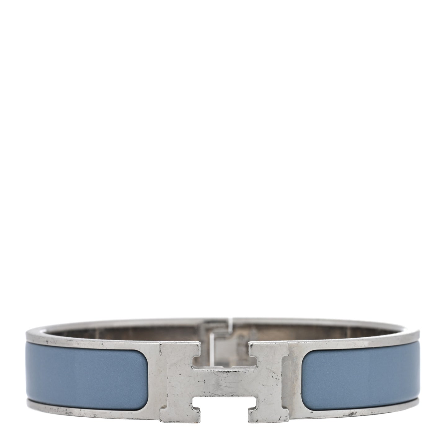 Enamel Narrow Clic Clac H Bracelet PM Bleu Lin