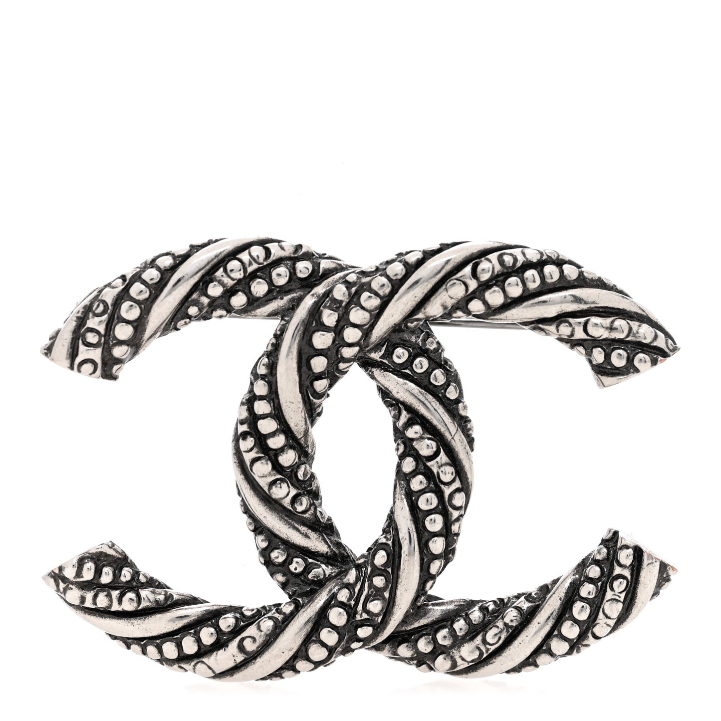 Ruthenium Twisted CC Brooch