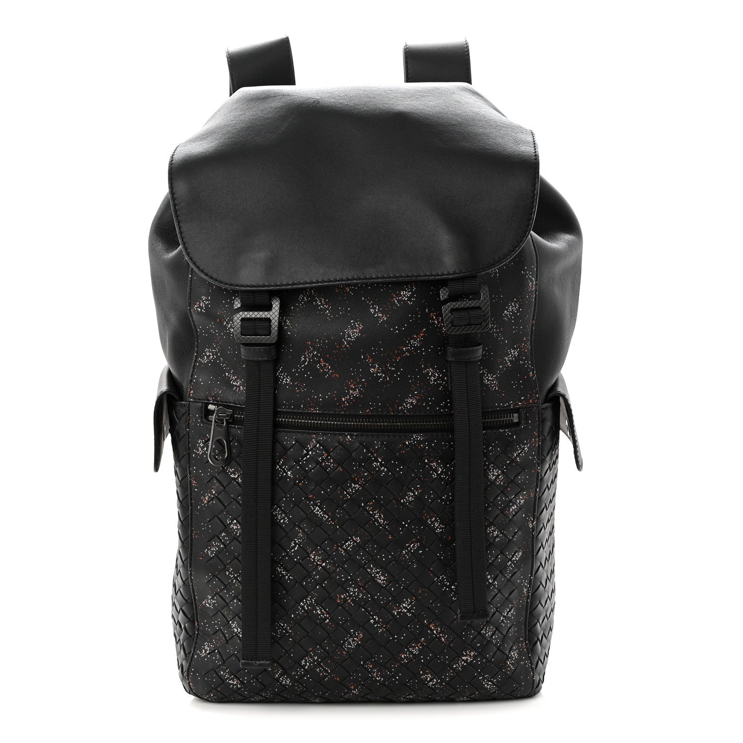 BOTTEGA VENETA Black Leather Intrecciato Backpack BOTTEGA VENETA Intrecciato Full-Grain Leather Backpack for  main image 3