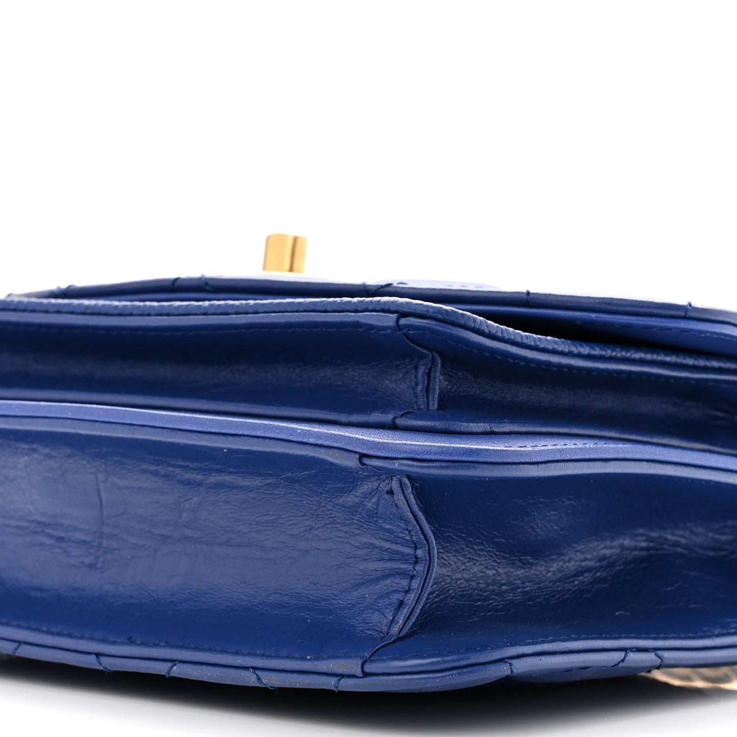 Calfskin Caviar Quilted Mini Chain Handle Flap Blue