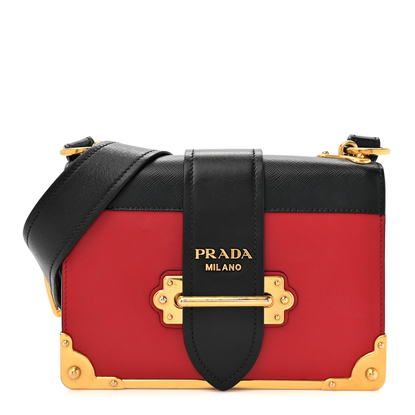 City Calfskin Saffiano Cahier Bag Fuoco Black