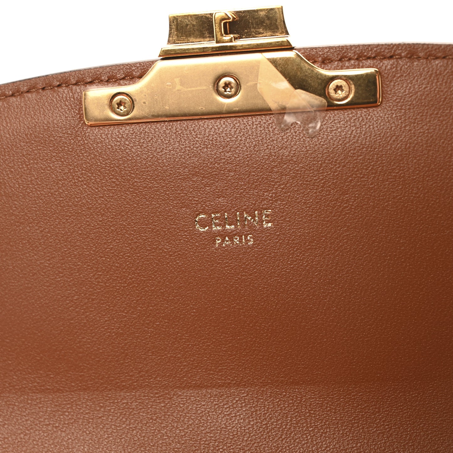 Canvas Calfskin Triomphe Embroidered Medium Triomphe Bag Tan