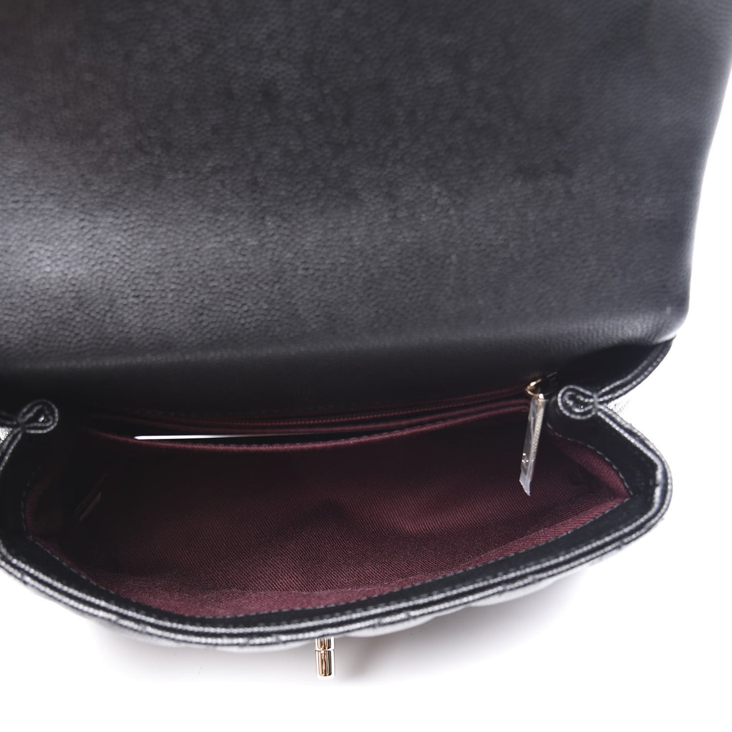 Caviar Quilted Mini Coco Handle Flap Black