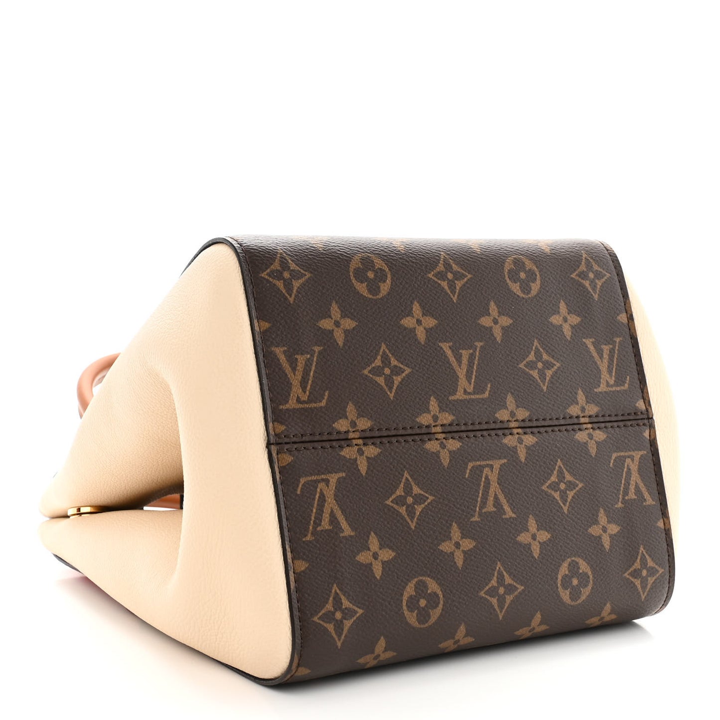 Calfskin Monogram Fold Tote PM Cerise Cream Black