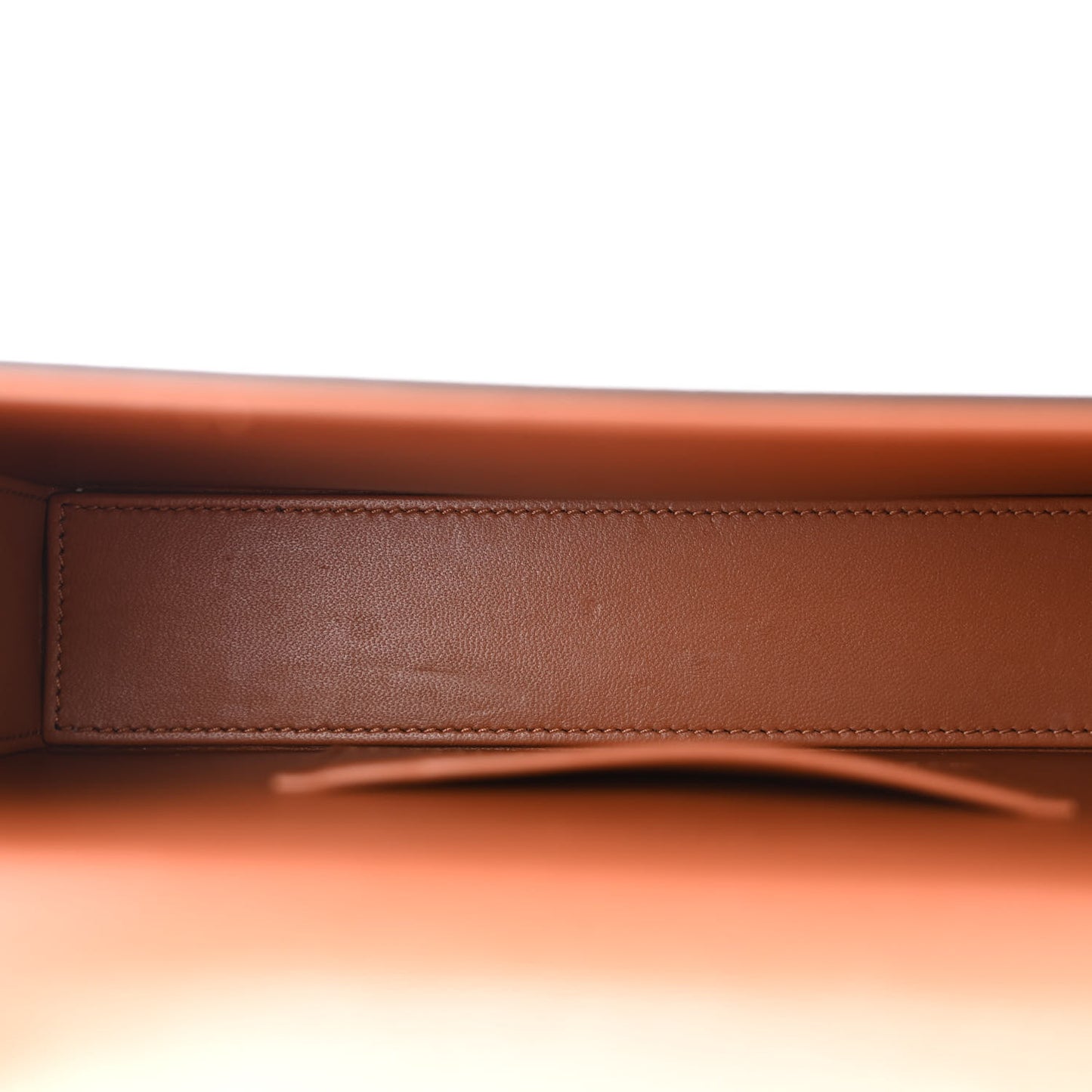 Canvas Calfskin Triomphe Box Top Handle Bag Tan