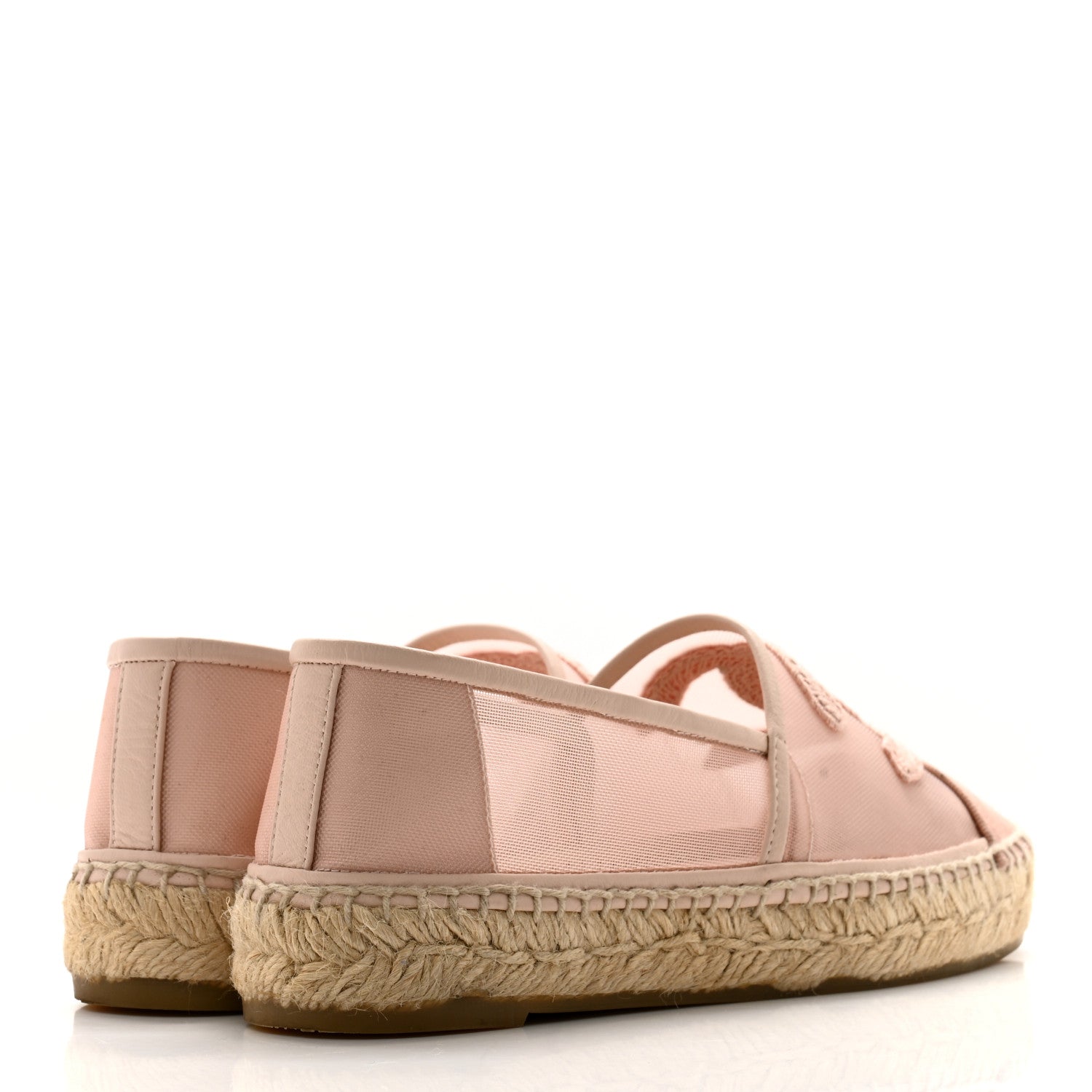 Chanel Mesh Grosgrain CC Espadrilles 35 Pink 4 of 10