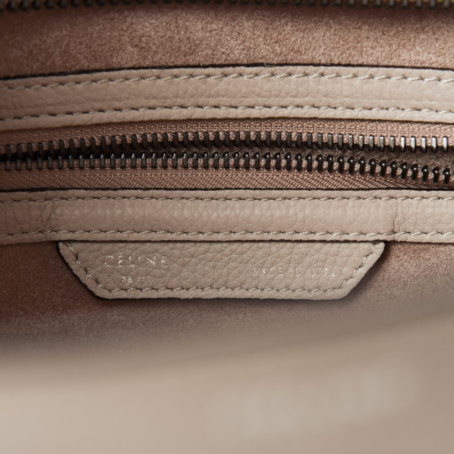 Drummed Calfskin Micro Luggage Dune