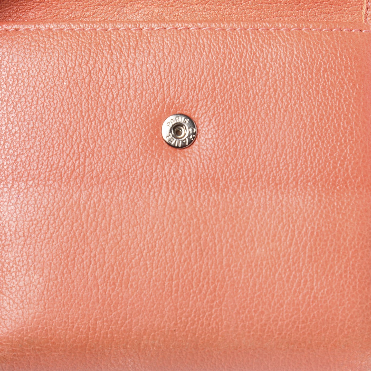 Goatskin Camellia Embossed Card Holder Orange