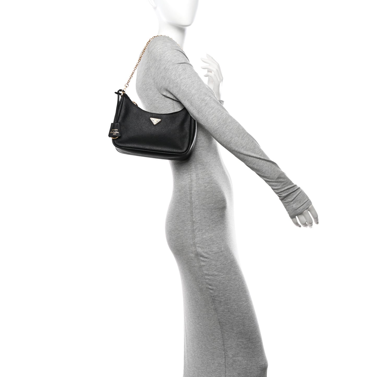 Saffiano Lux Re-Edition 2005 Shoulder Bag Black