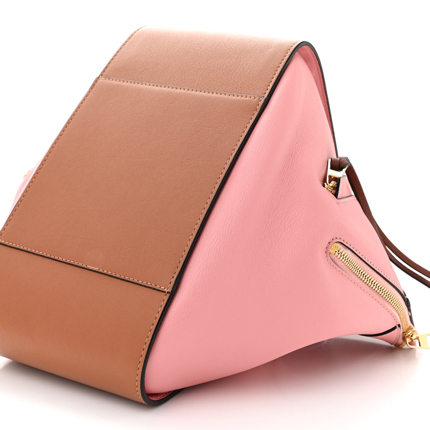 Calfskin Small Hammock Shoulder Bag Pastel Pink Tan