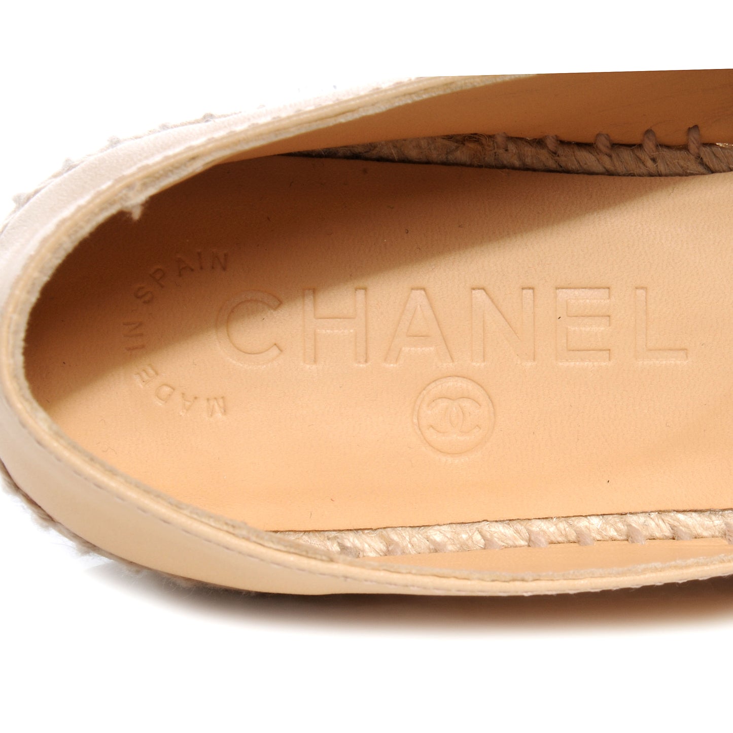 Lambskin Espadrilles Beige Black 36