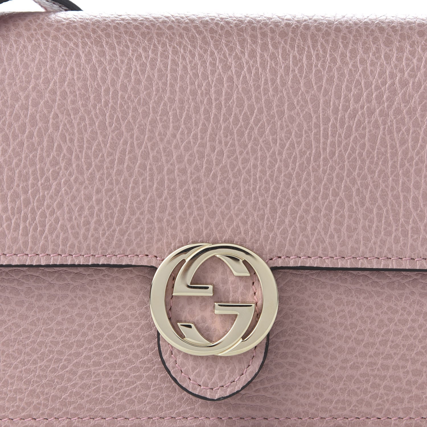 Gucci Dollar Calfskin Interlocking G Chain Wallet Soft Pink 9 of 9