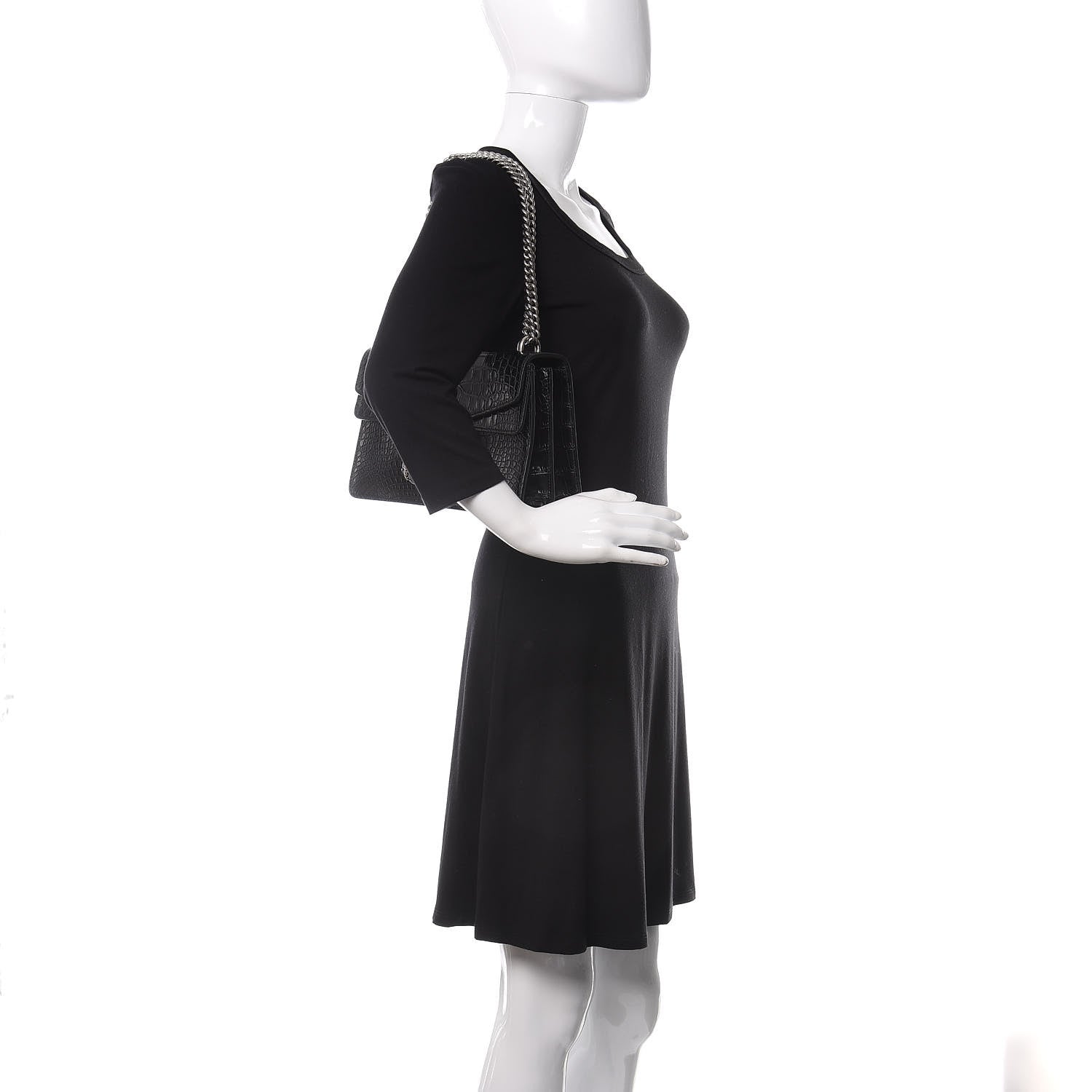 Gucci Crocodile Small Dionysus Shoulder Bag Black 2 of 13