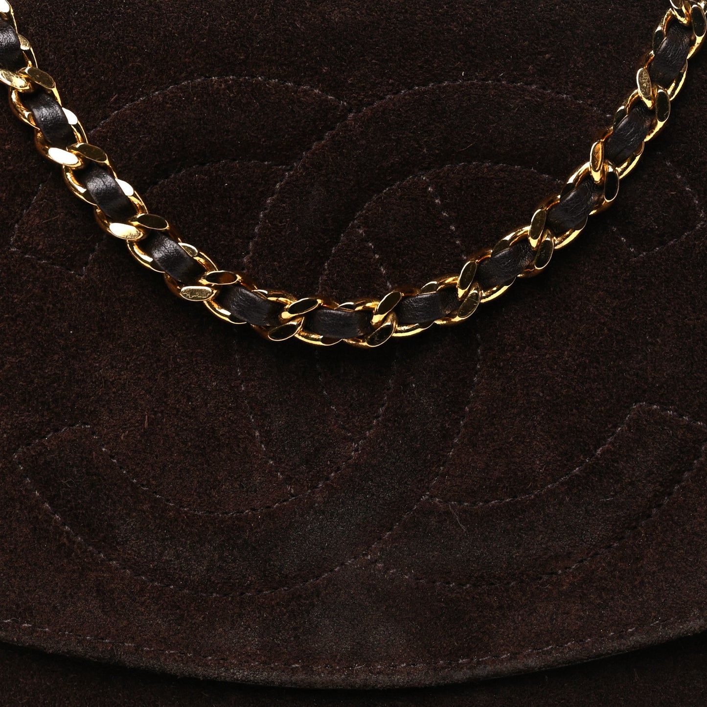 Suede Timeless CC Wallet on Chain WOC Brown