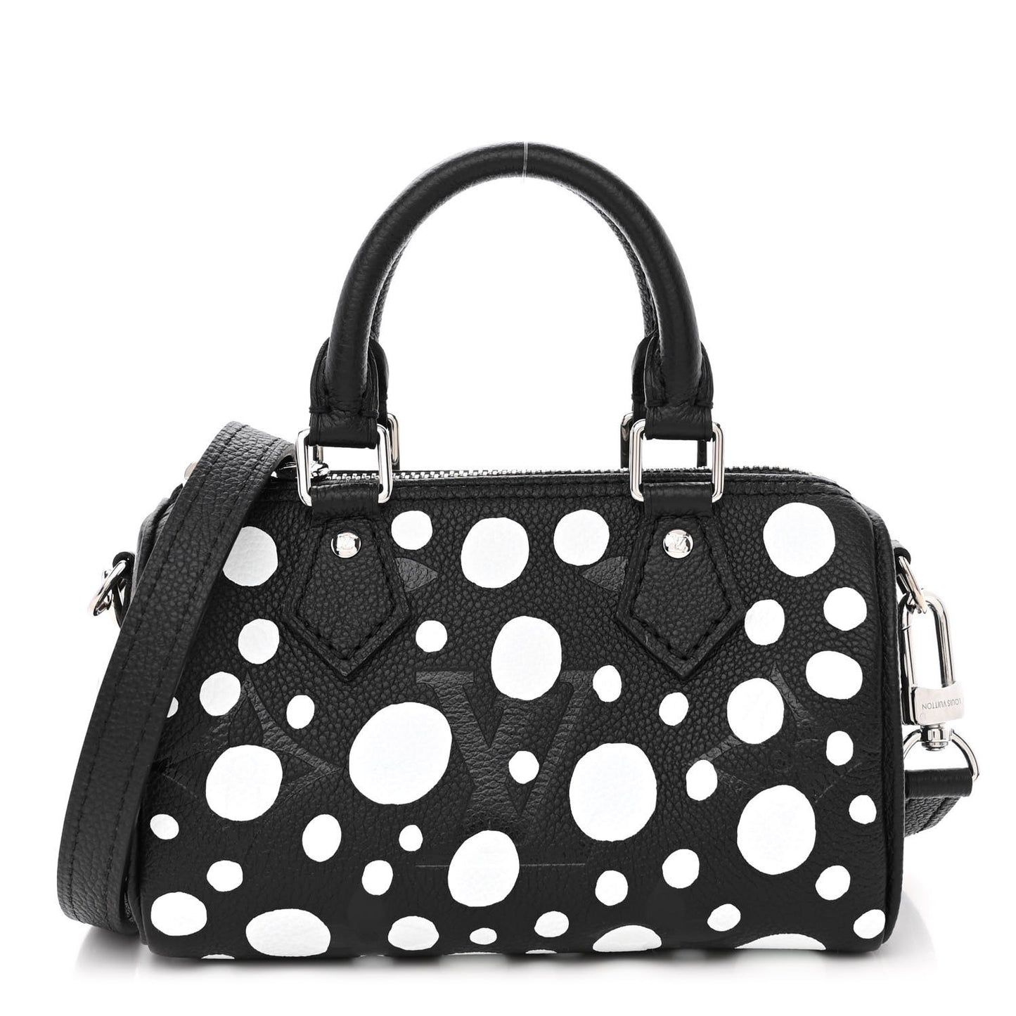 LV X YK Empreinte Infinity Dots Nano Speedy Bandouliere Black White