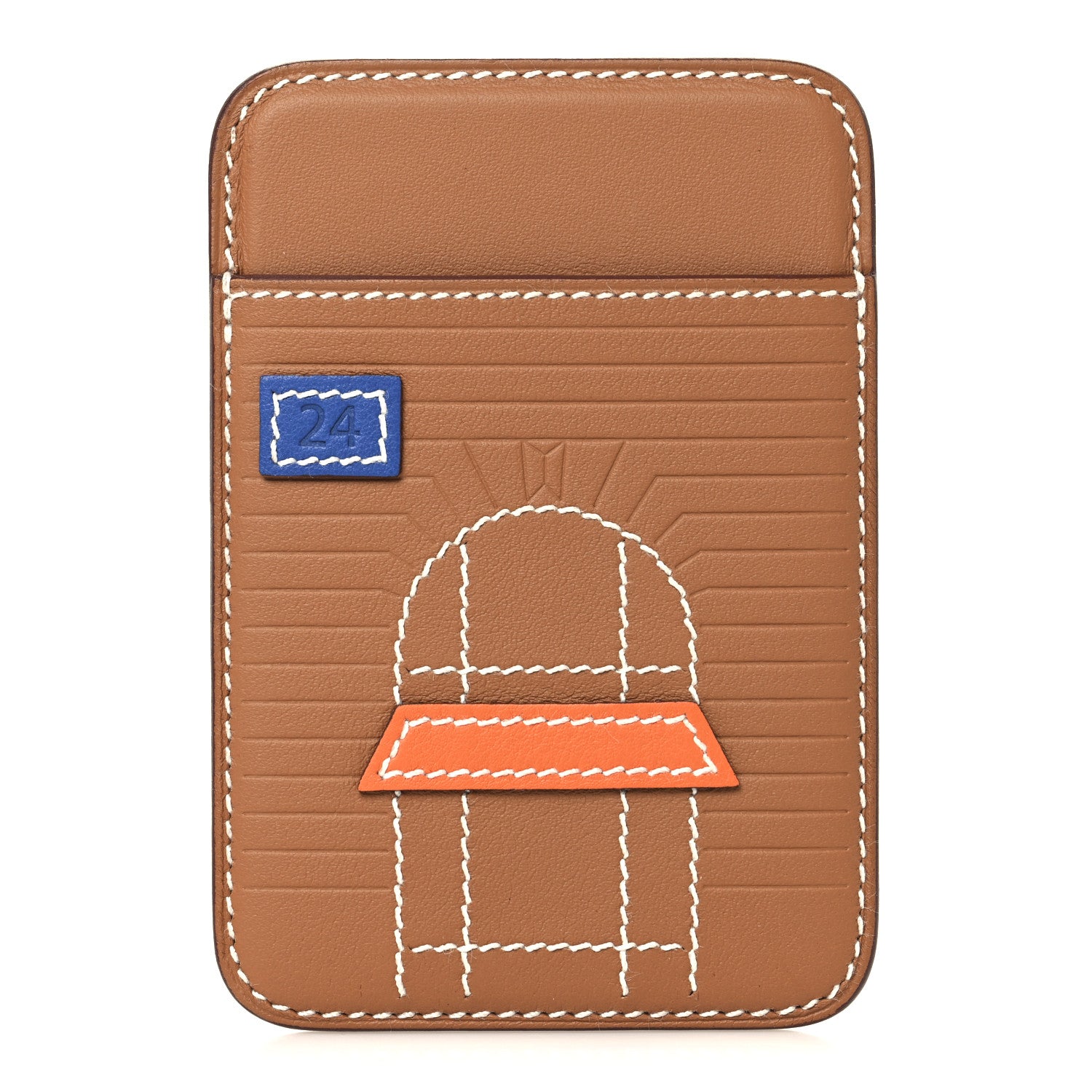 Hermes Swift Stitched Faubourg MagSafe Card Holder Gold Bleu De