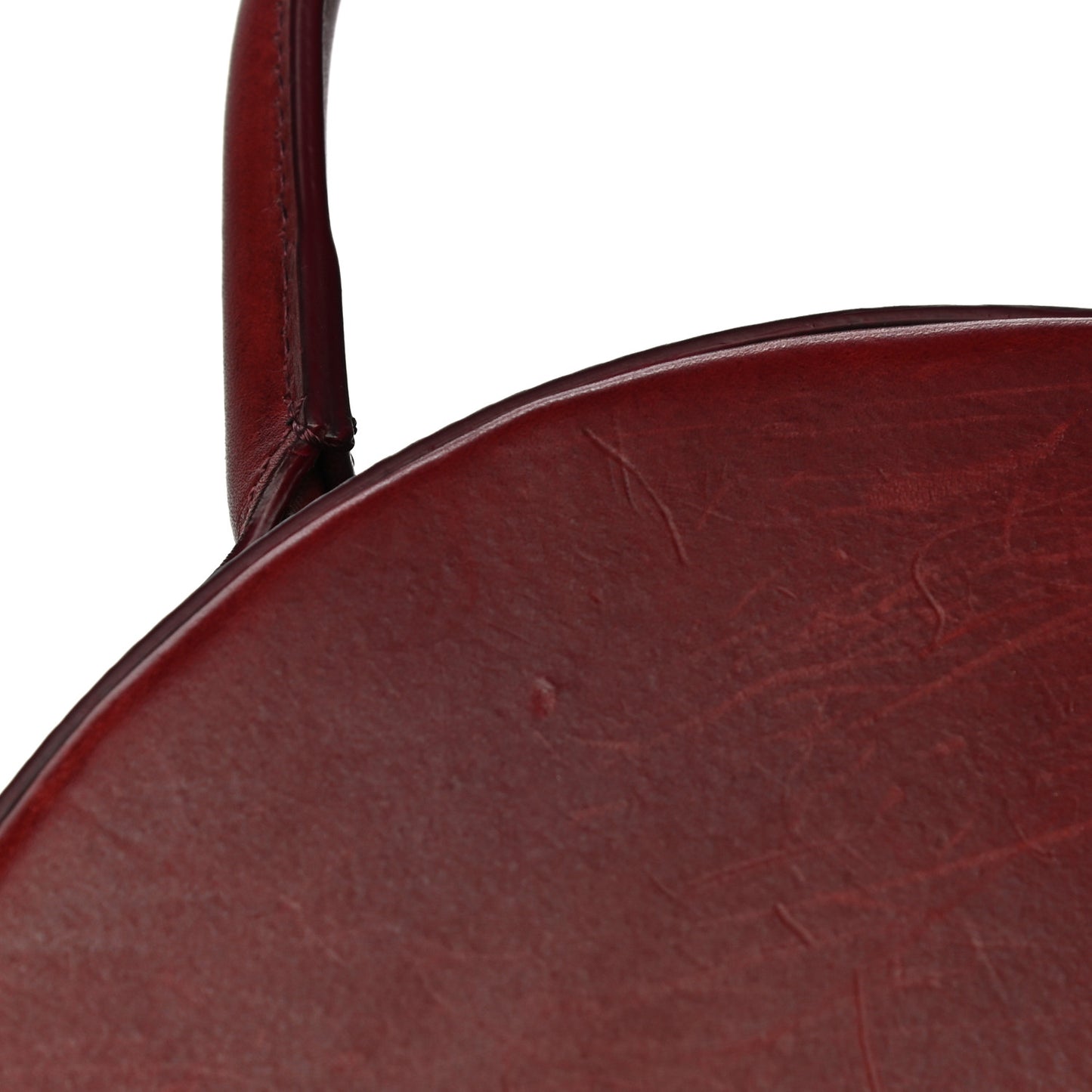 Calfskin Circle Crossbody Bag Burgundy