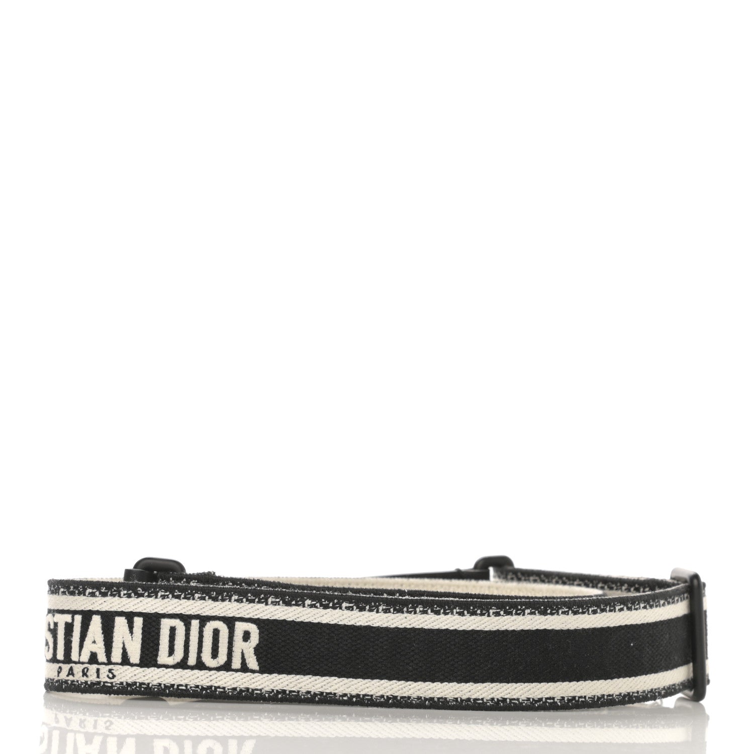 Christian Dior Canvas Embroidered Shoulder Strap Black Ultramatte 2 of 5