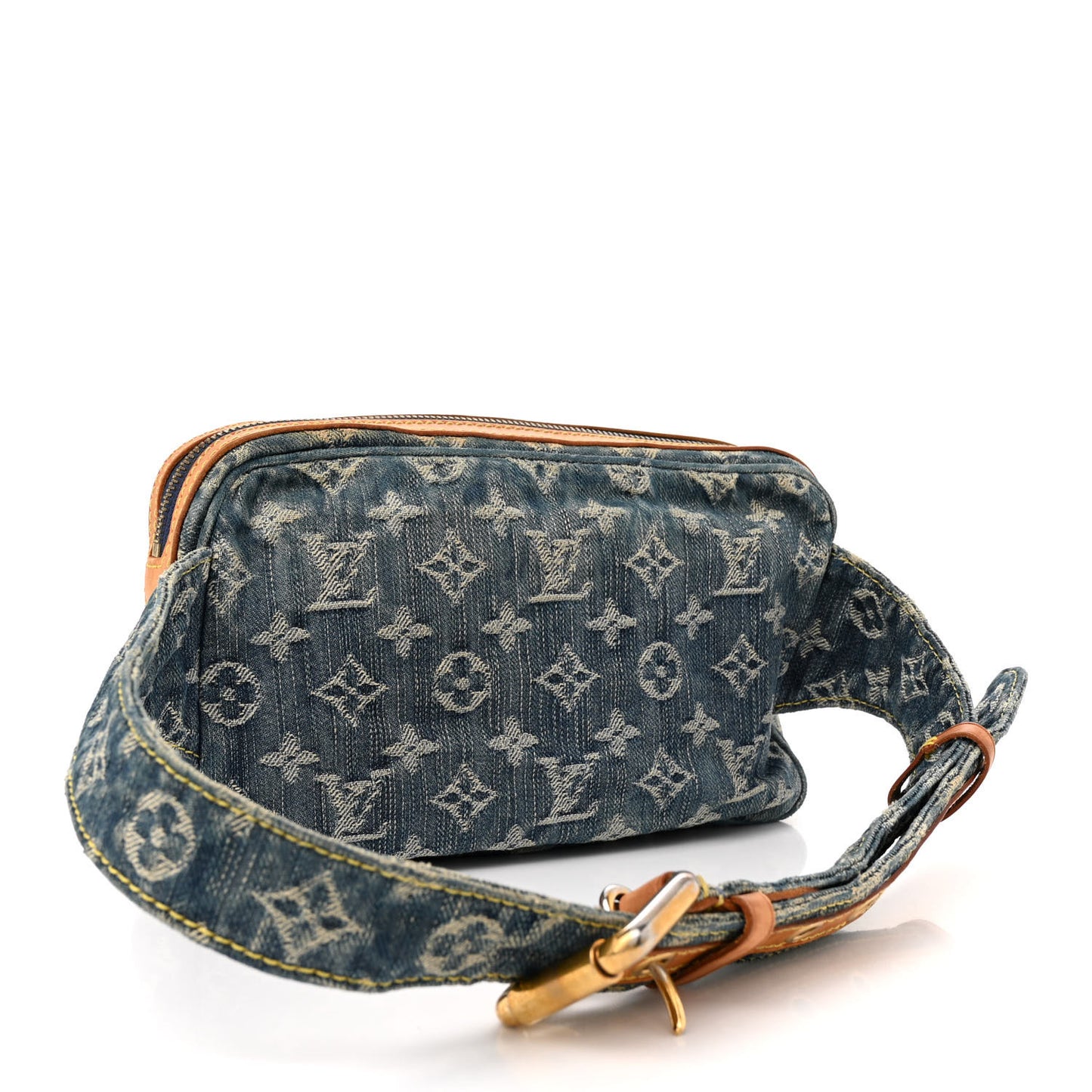 Monogram Denim Bum Bag Blue