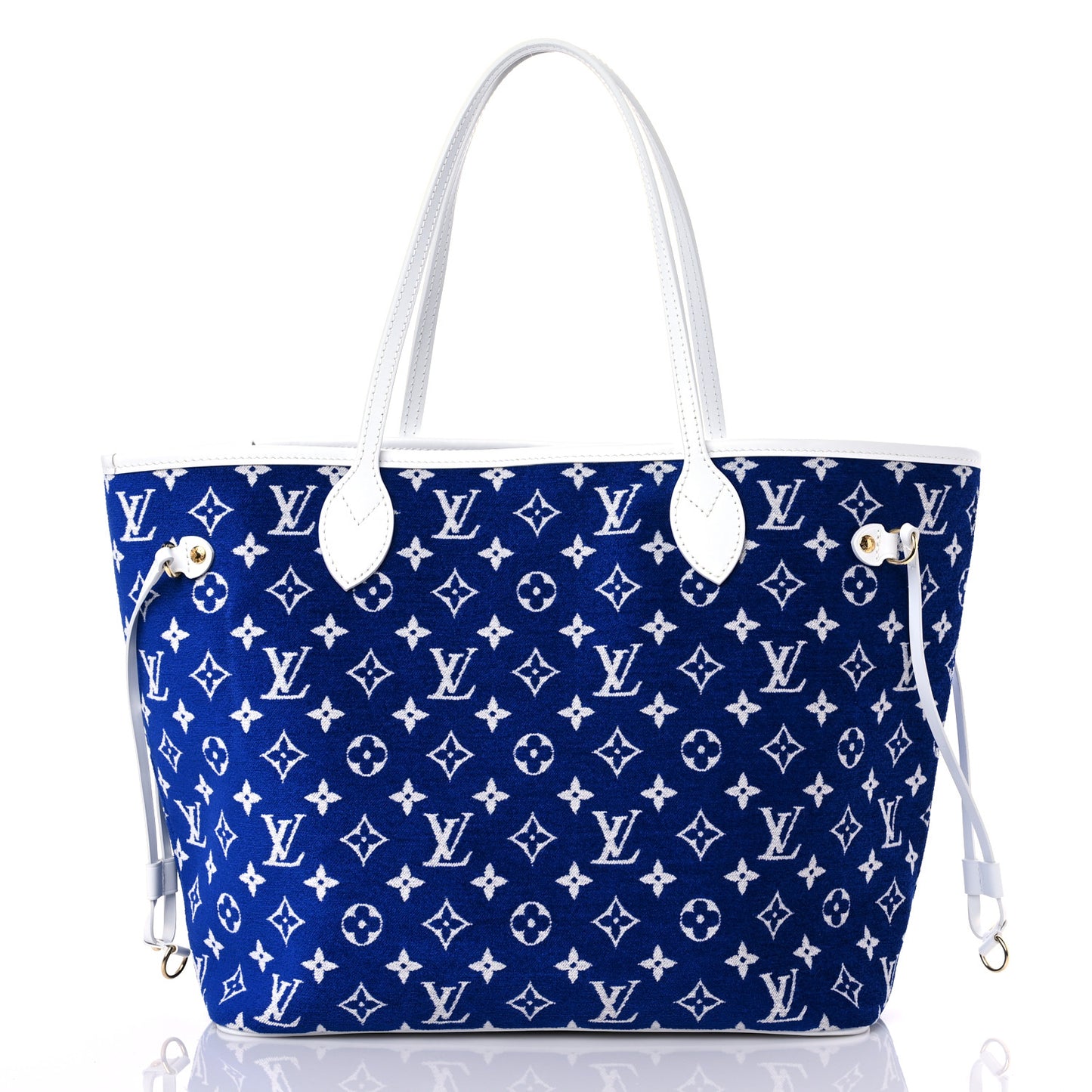 Jacquard Velvet Monogram LV Match Neverfull MM Bleu