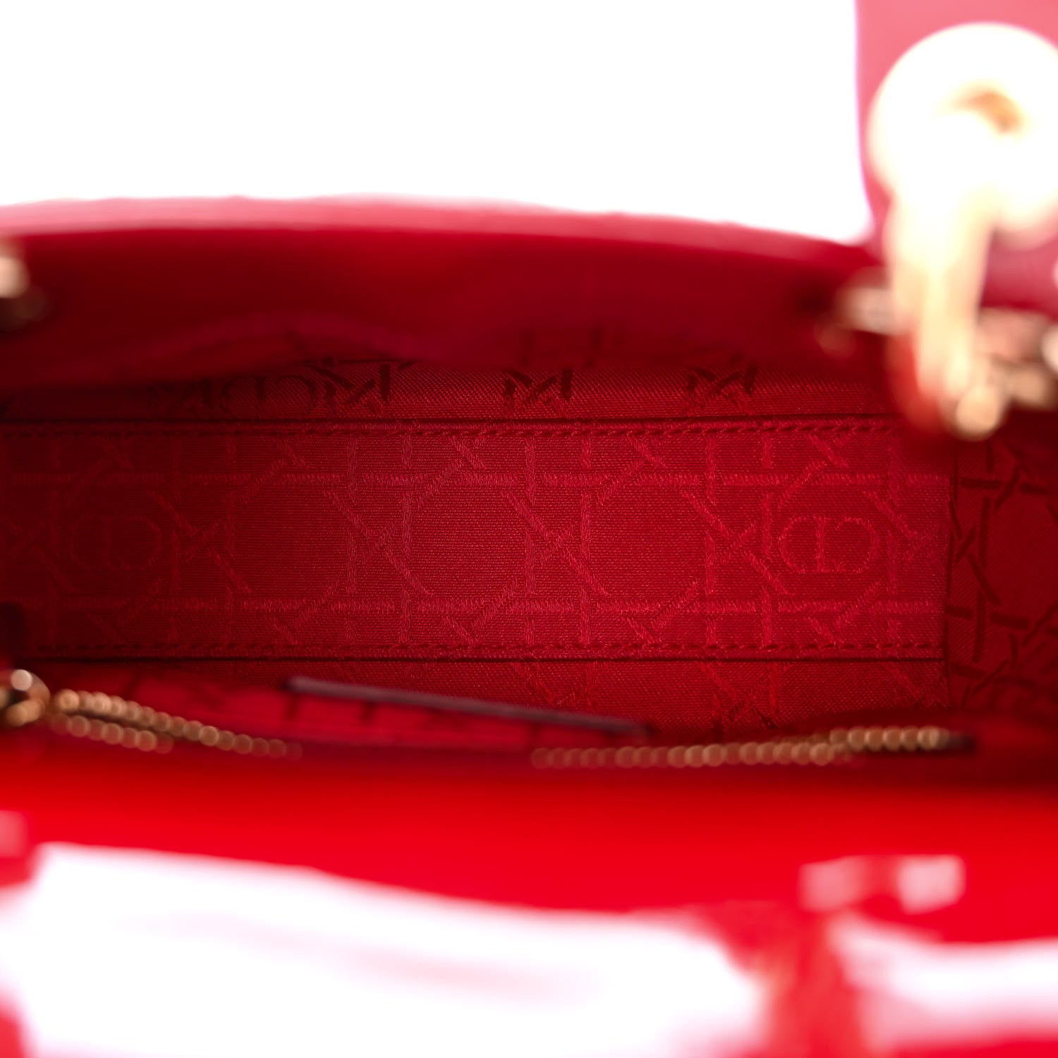 Christian Dior Patent Cannage Mini Lady Dior Red 5 of 11