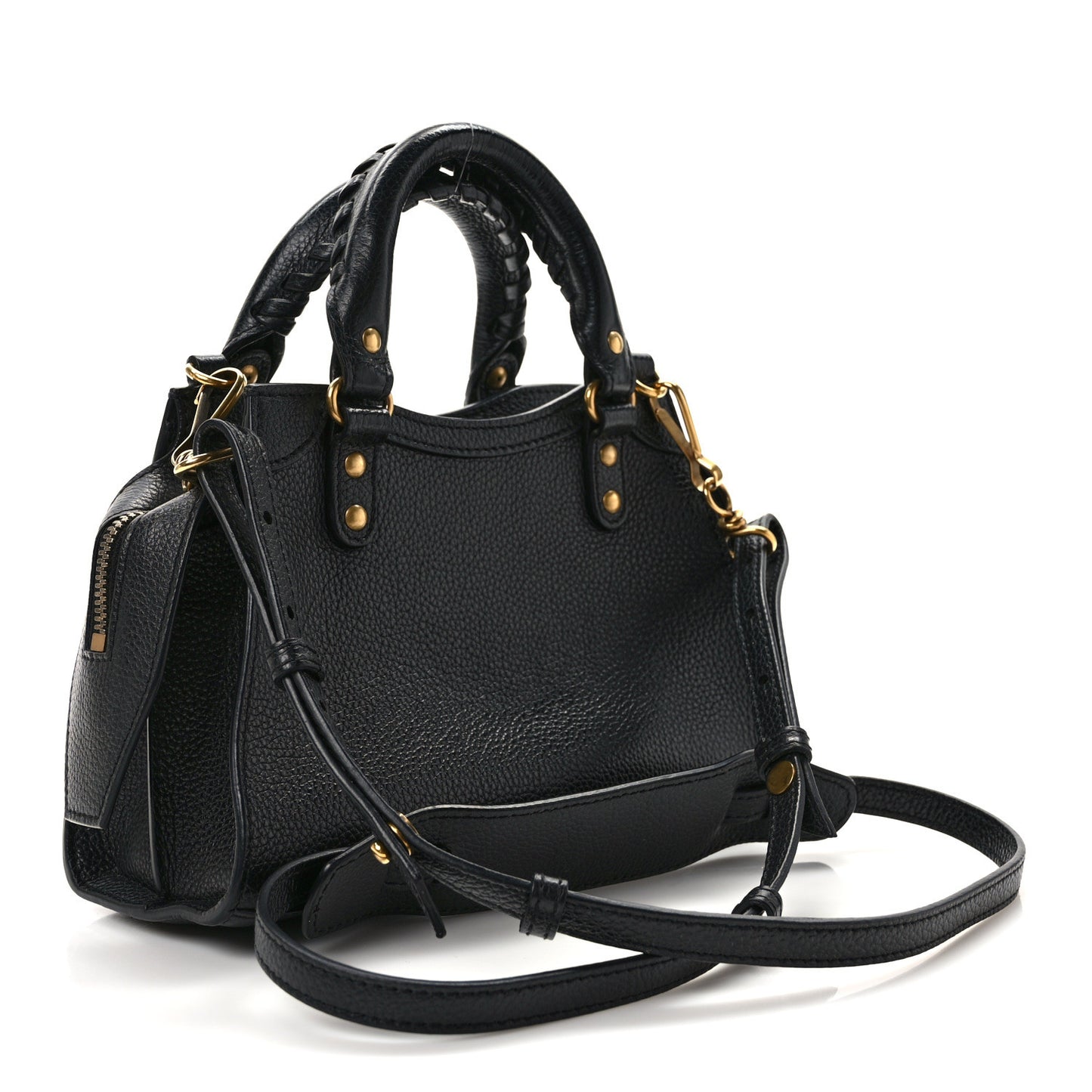 Grained Calfskin Neo Classic Gold Hardware Mini City Black