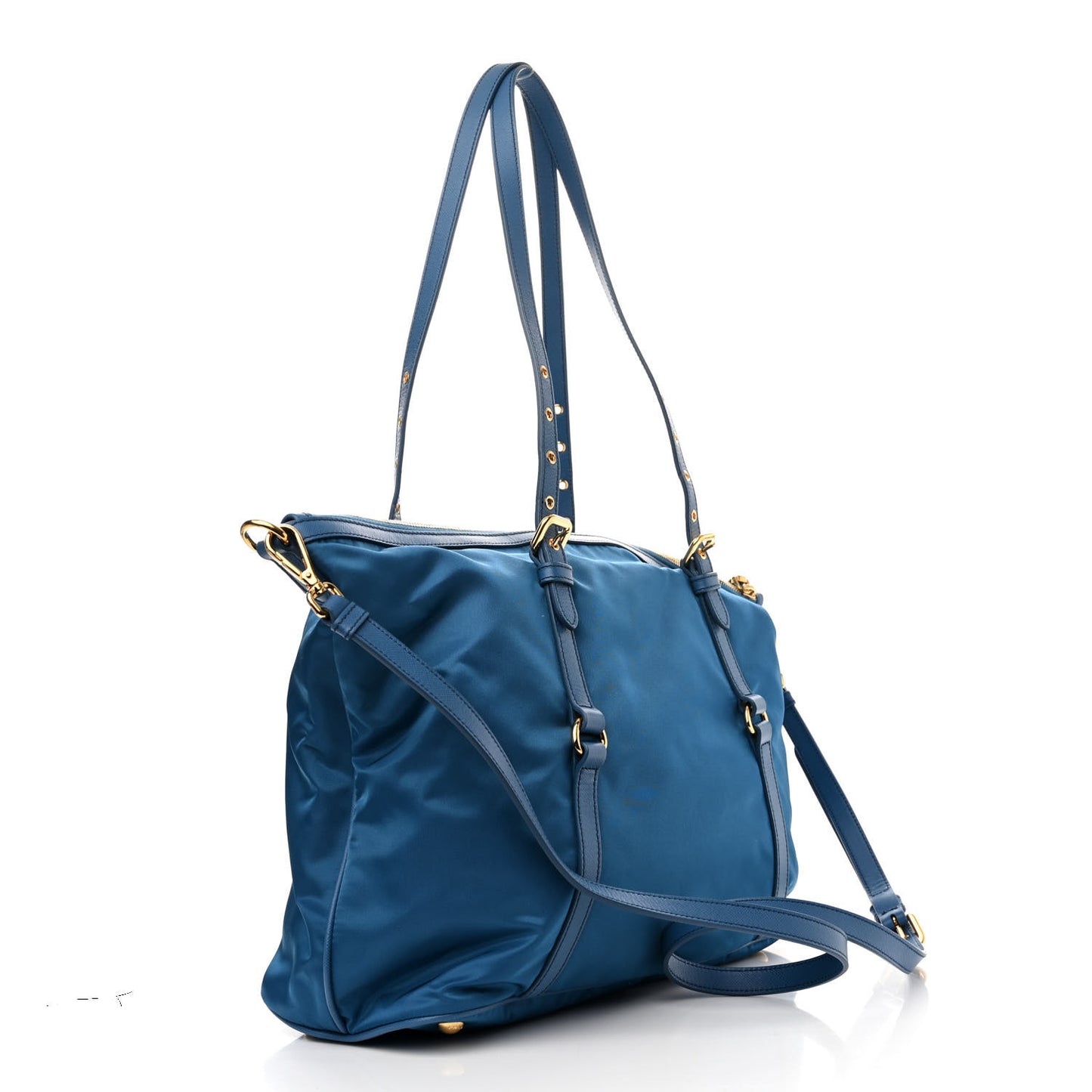 Tessuto Nylon Saffiano Tote Cobalto
