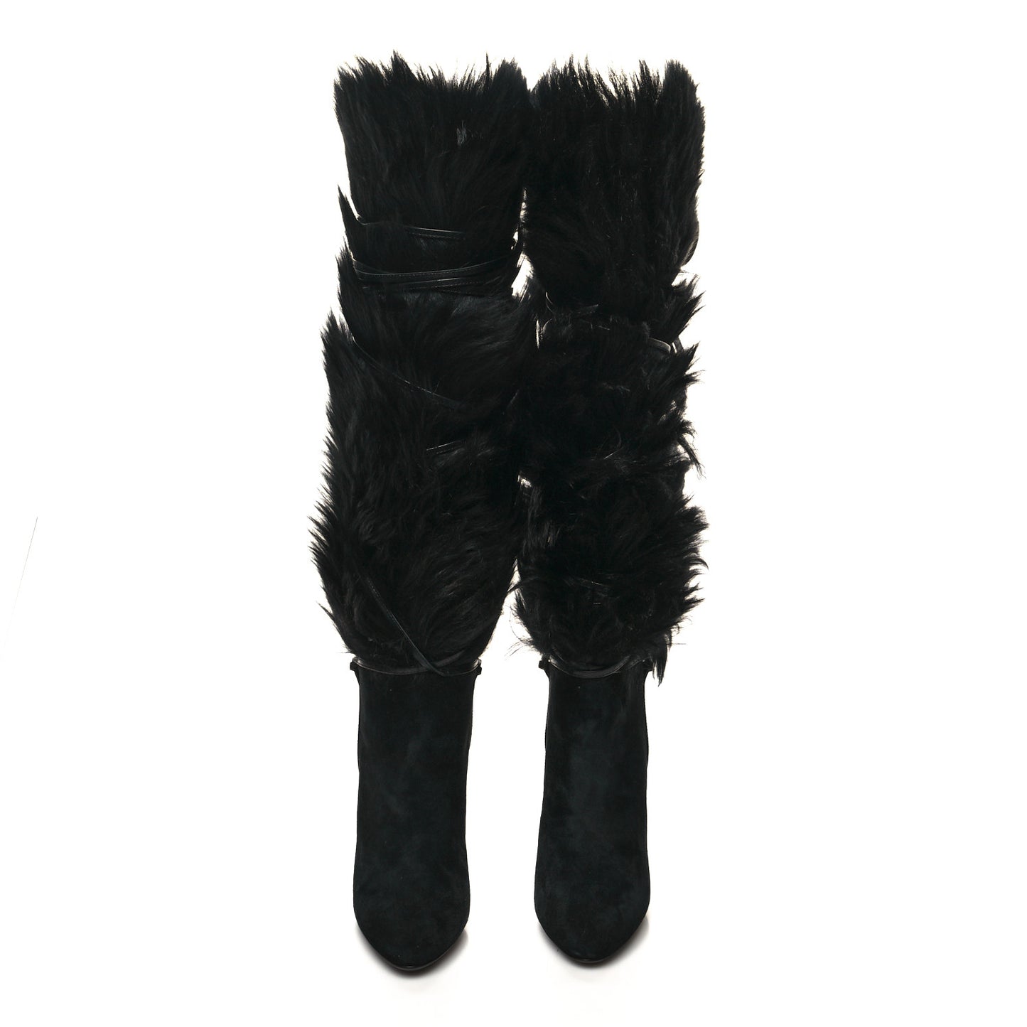 Suede Faux Fur Jokull 105 Over The Knee Boots 38 Black