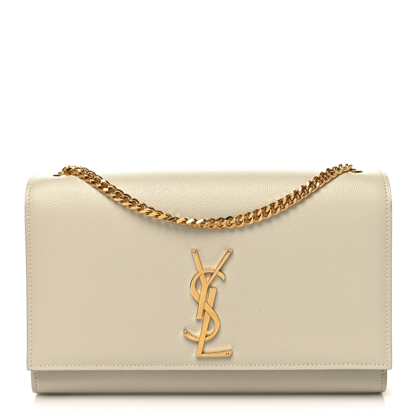 Grain De Poudre Medium Classic Monogram Kate Satchel Dove White