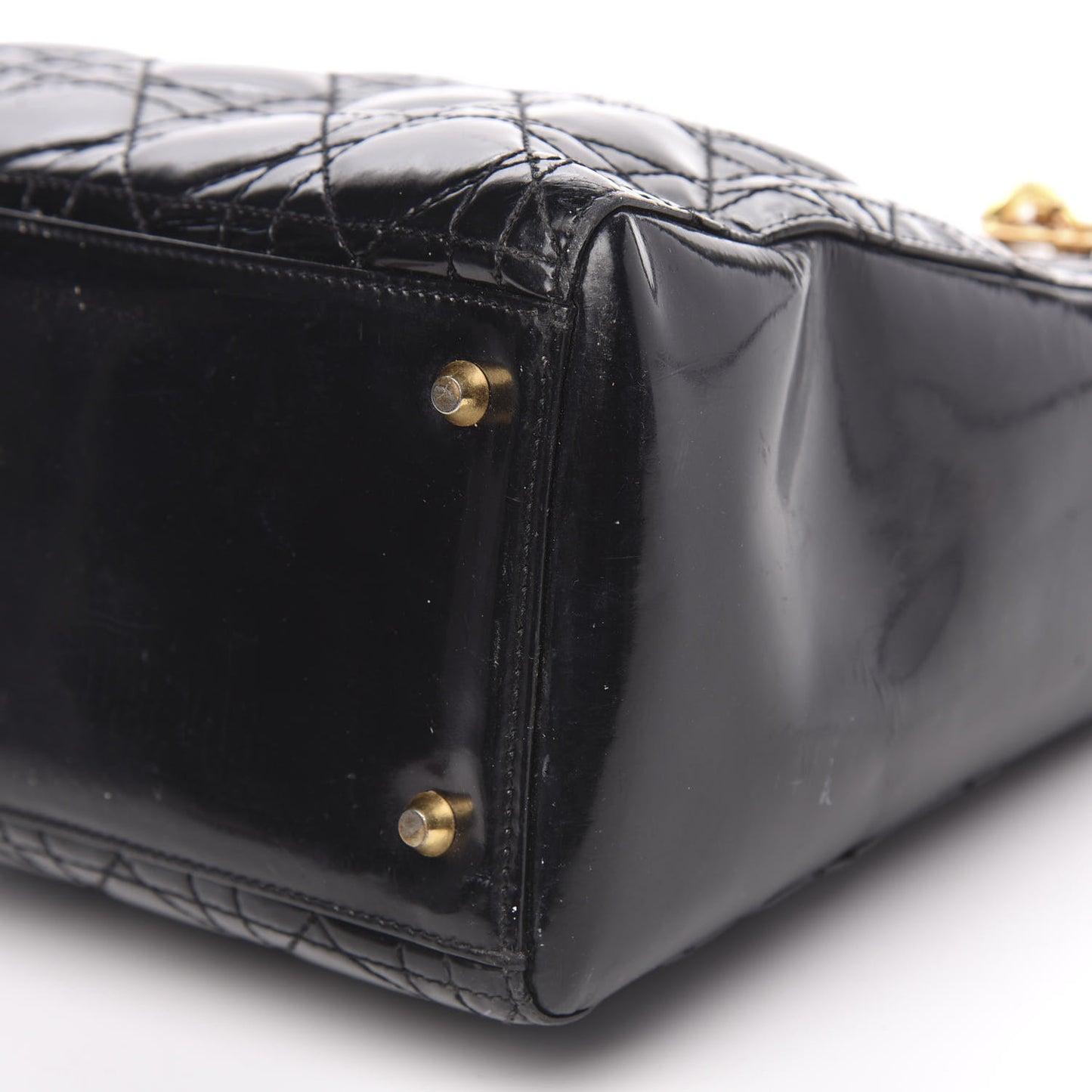 Patent Cannage Medium Lady Dior Black