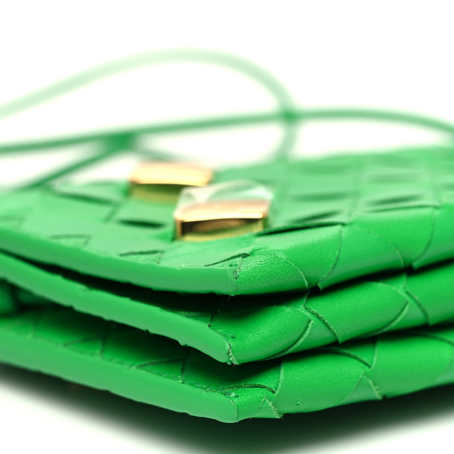 Nappa Intrecciato Studded Wallet On Strap Parakeet