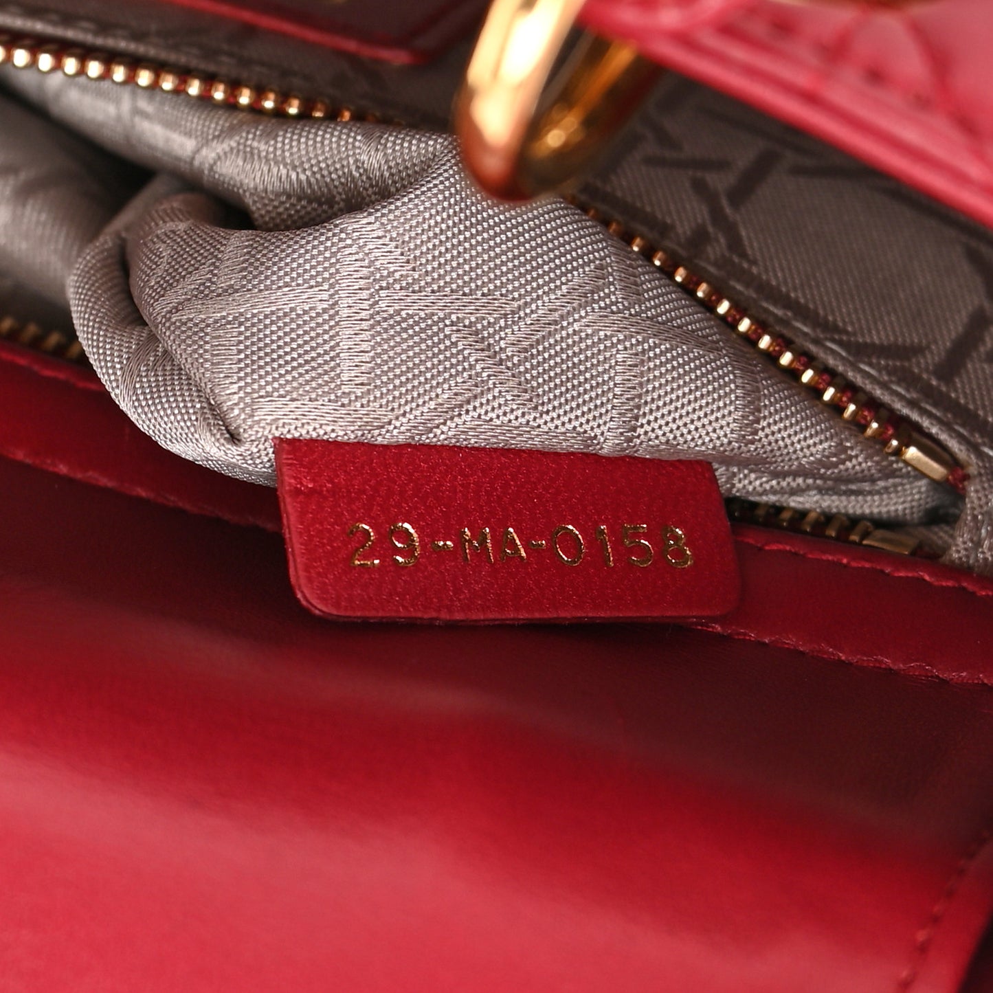 Lambskin Cannage Small Lucky Badges My Lady Dior Red