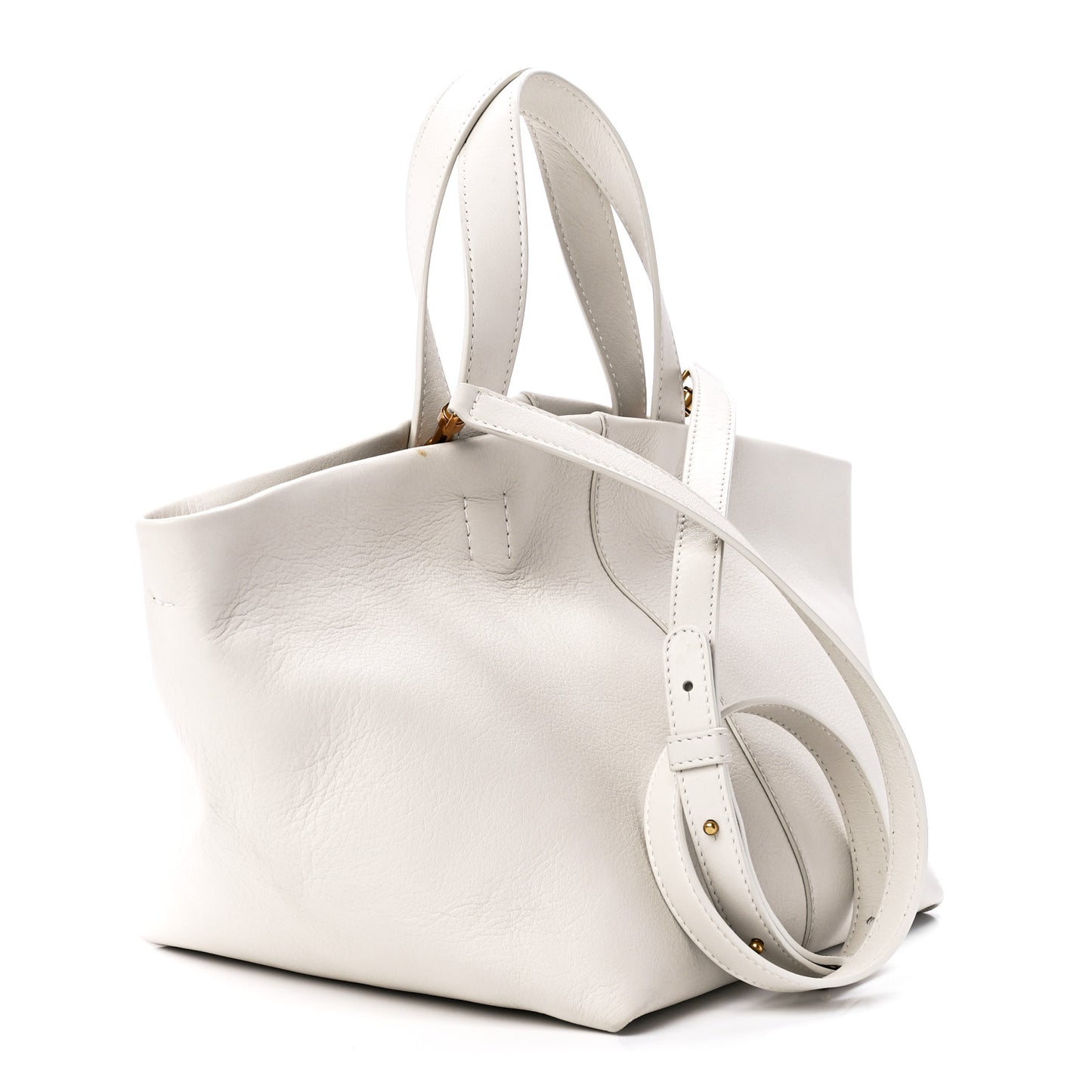 Calfskin Mini Tulipano Bag Bianca