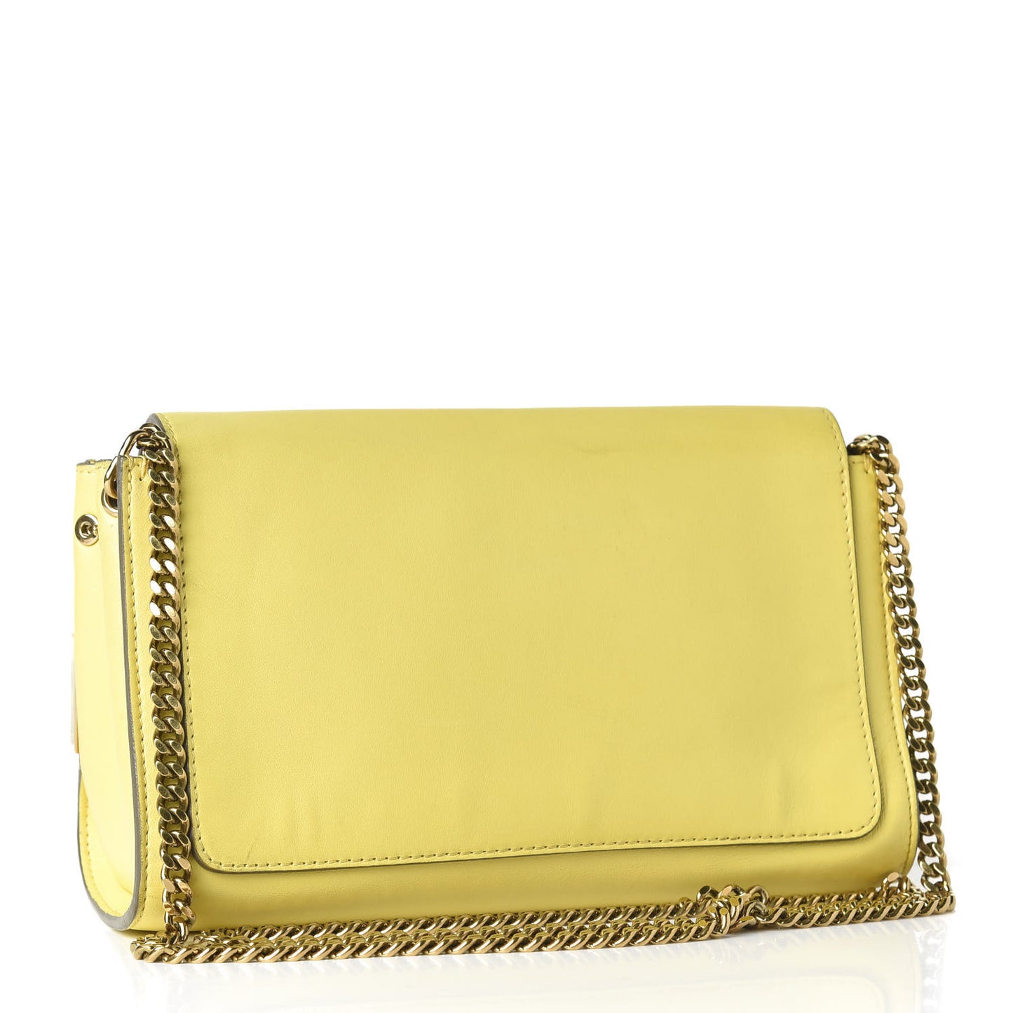 Nappa Medium Elle Chain Clutch Yellow