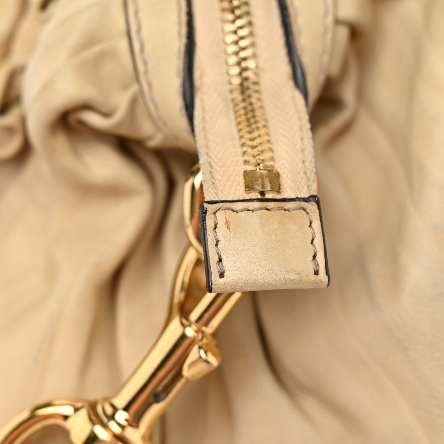Calfskin Pleated Miss Gin Ruffle Bowler Tan