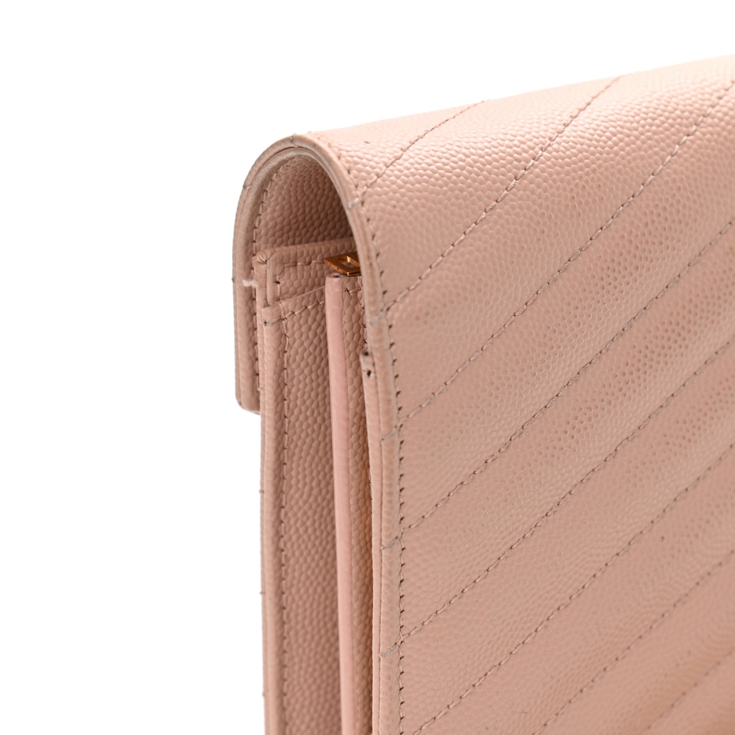 Grain De Poudre Matelasse Chevron Monogram Chain Wallet Pale Pink