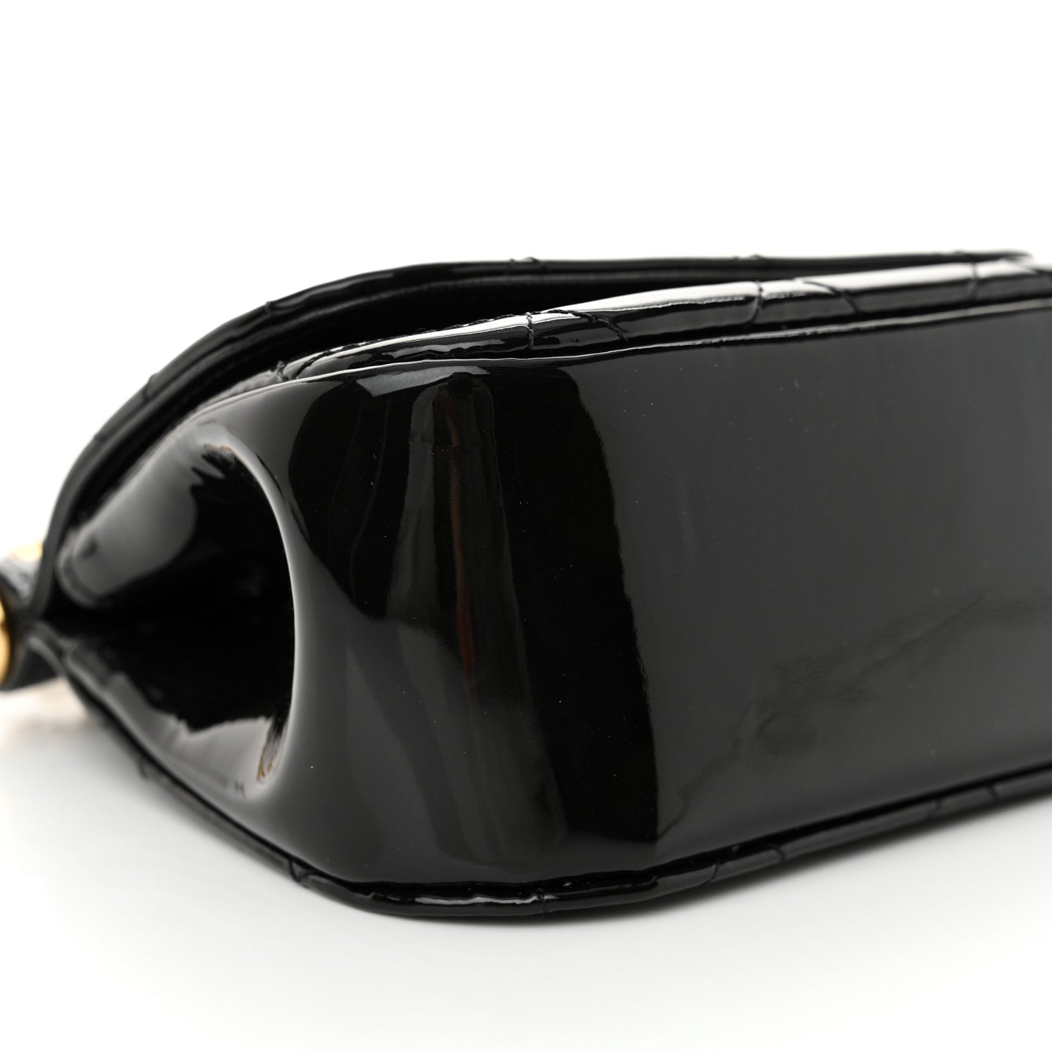 Chanel Patent Quilted Frame Clutch Flap With Chain Black 10 of 11