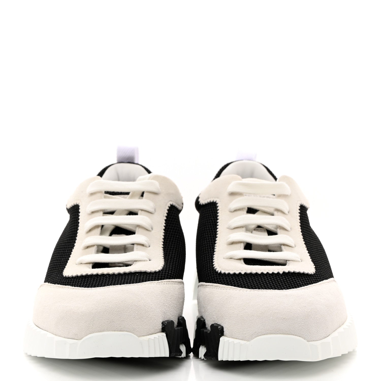 Hermes Air Mesh Suede Goatskin Bouncing Sneakers 41 Black Orange 2 of 8