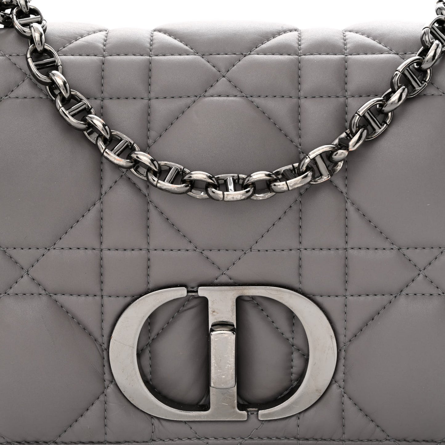 Calfskin Macrocannage Medium Caro Bag Iron Grey
