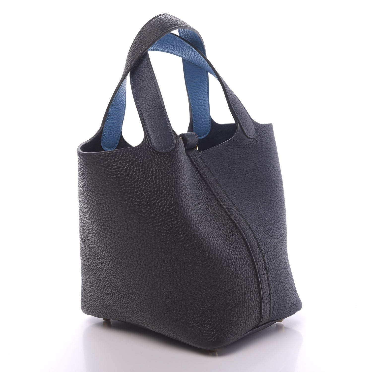 Hermes Taurillon Clemence Casaque Picotin Lock 18 PM Bleu Nuit Black Blue Frida 3 of 11