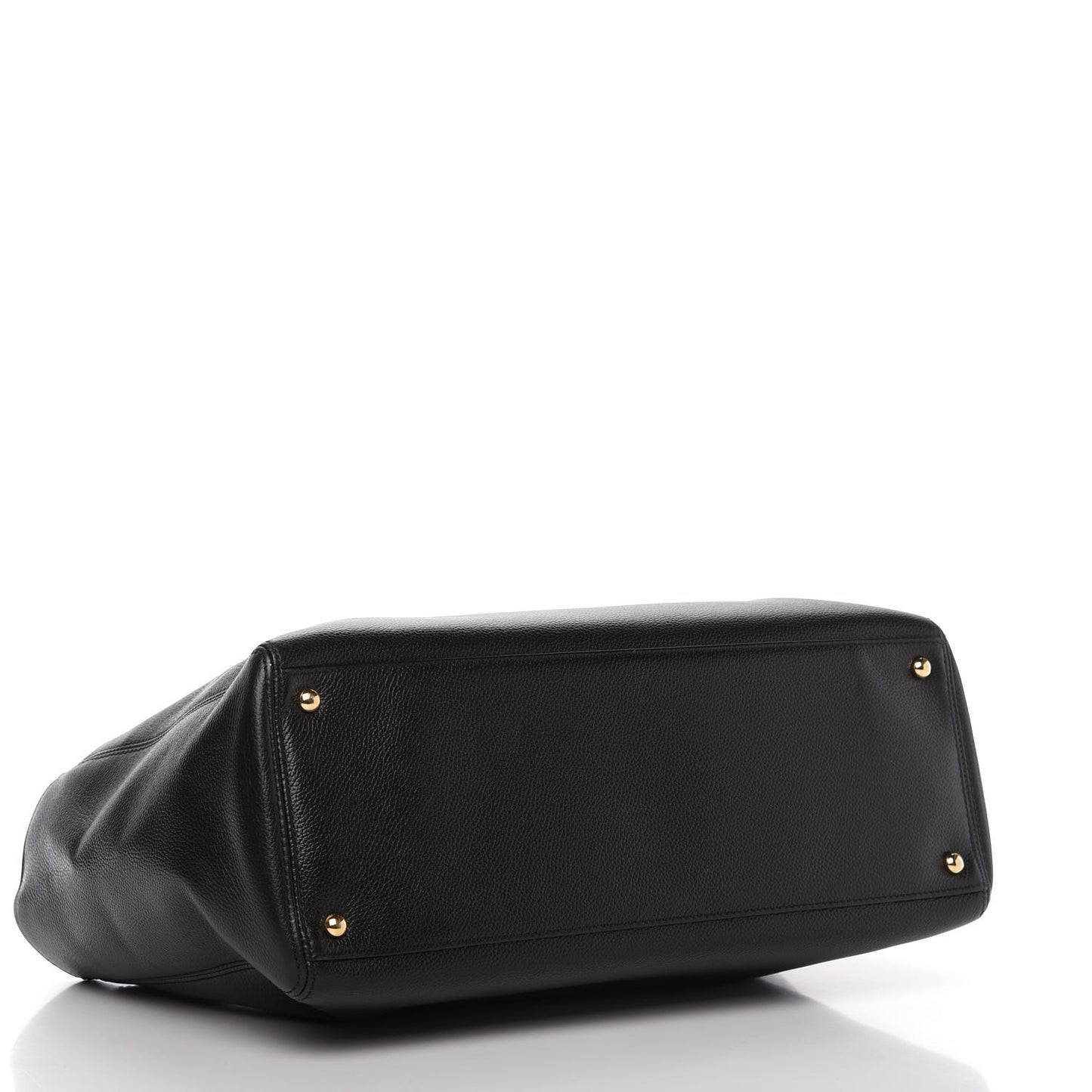Calfskin Cerf Executive Shopper Tote Black