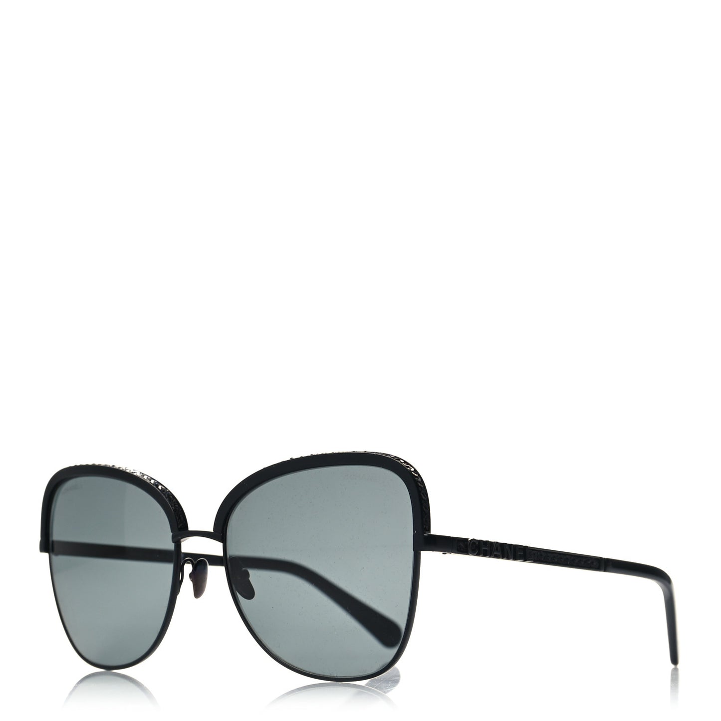 Square Frame Sequin Sunglasses 4270 Black