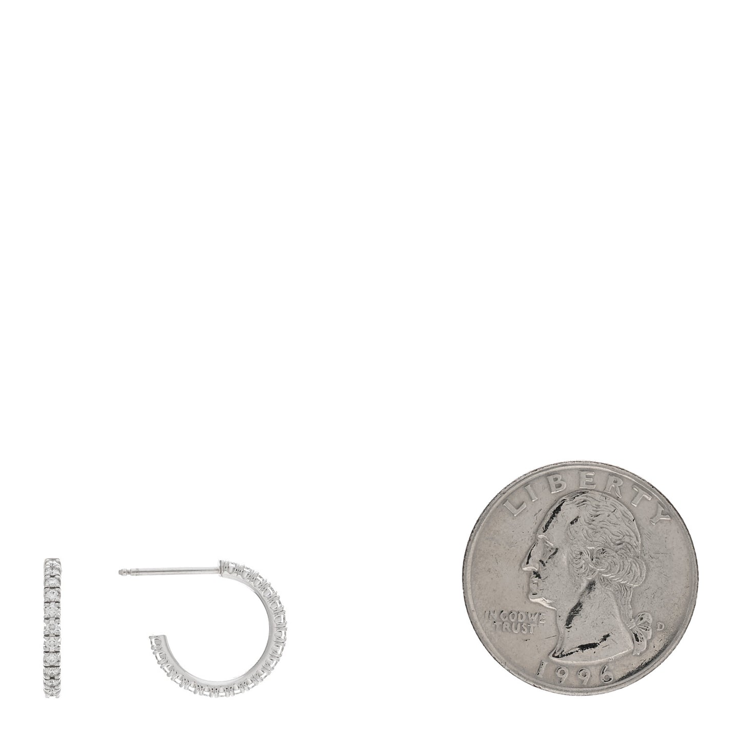 18K White Gold Diamond Small Etincelle De Cartier Hoop Earrings