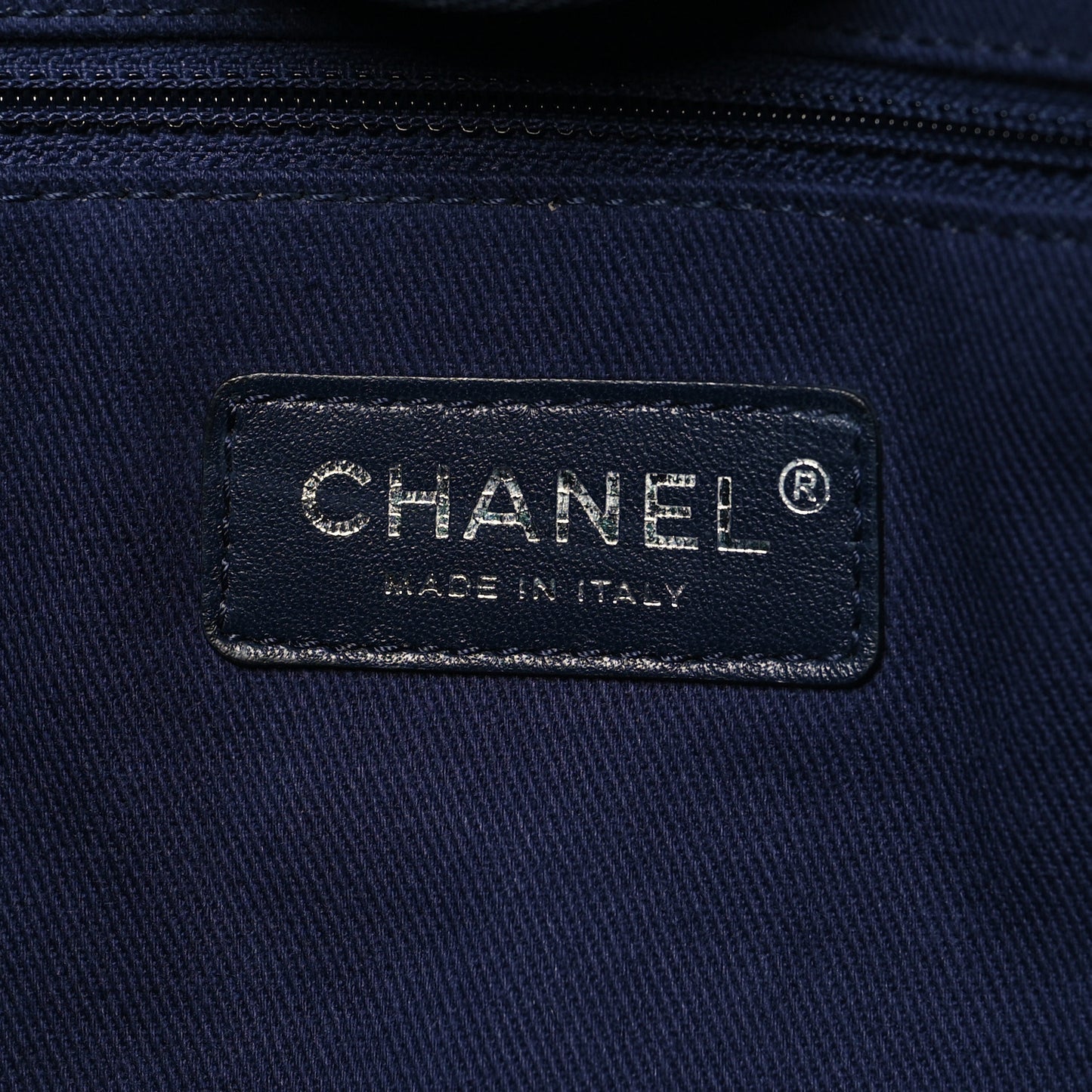 Canvas Sequin Large Deauville Tote Navy