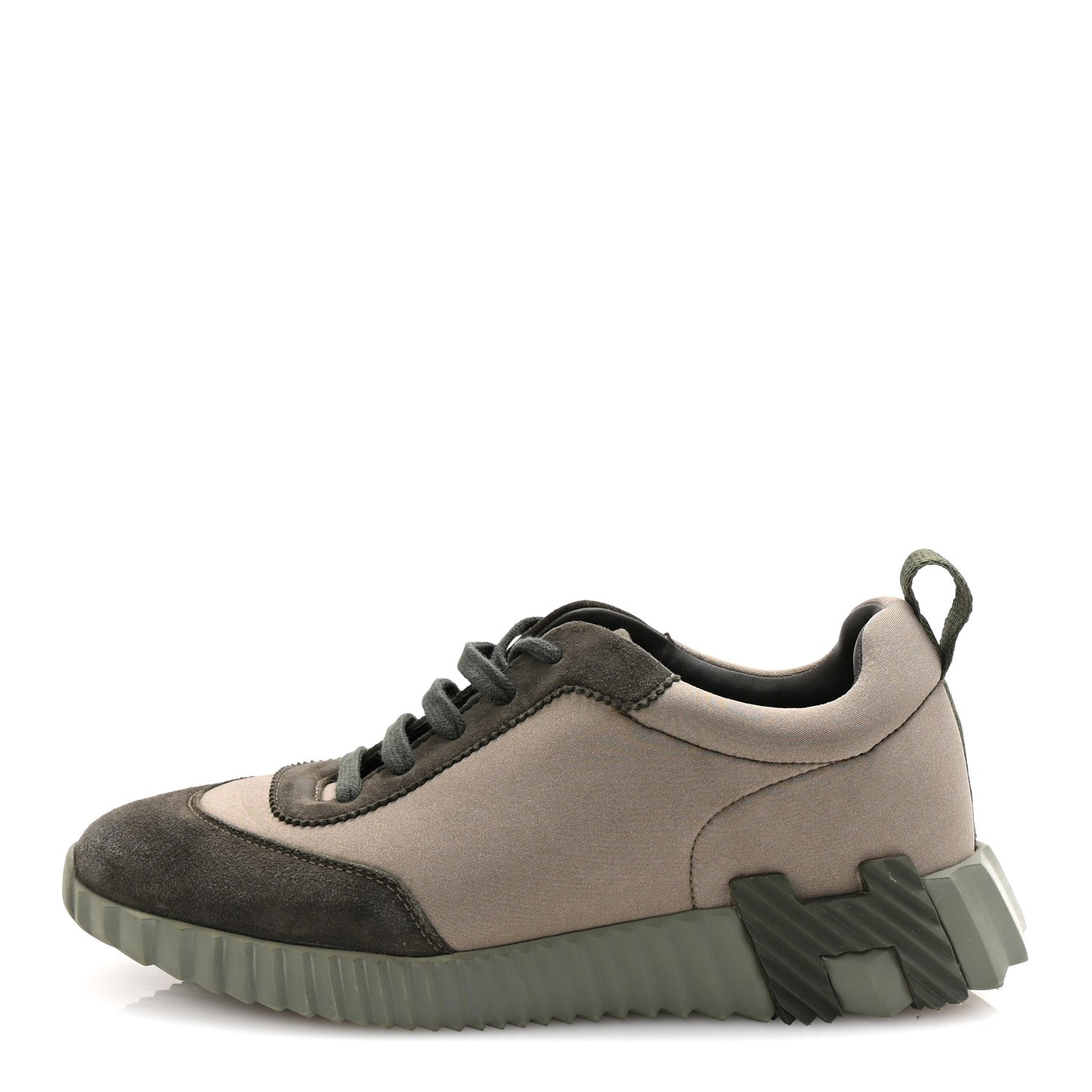 Technical Jersey Goatskin Suede Goatskin Bouncing Sneakers 39 Vert Toundra Vert Foret