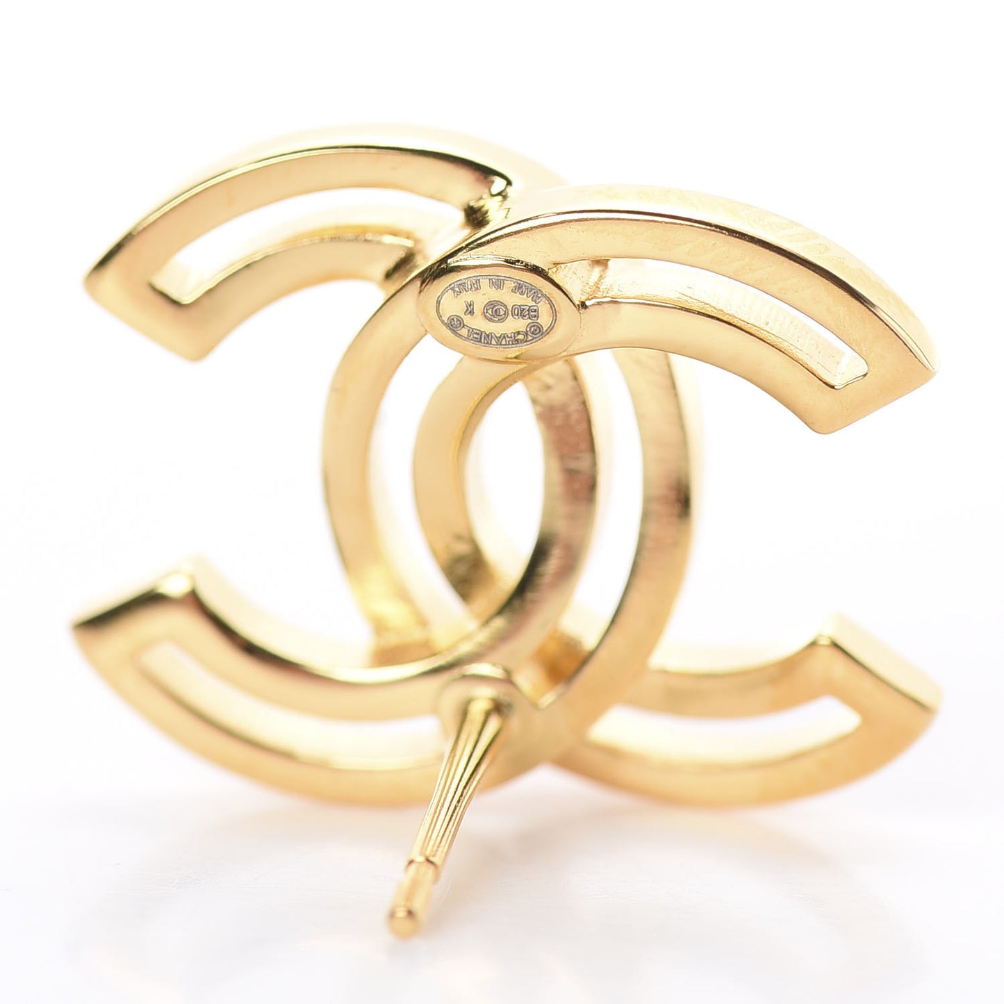 Metal Obazine CC Earrings Gold